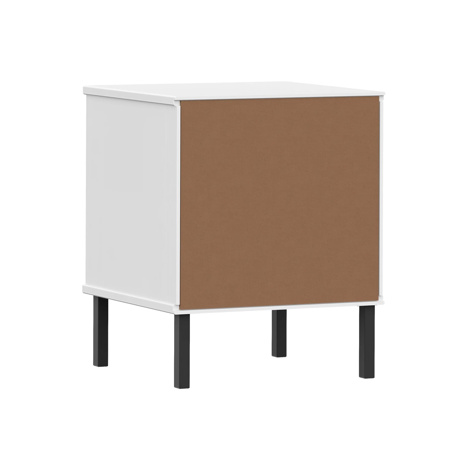 vidaXL Bedside Cabinet with Metal Legs White Solid Wood Pine OSLO