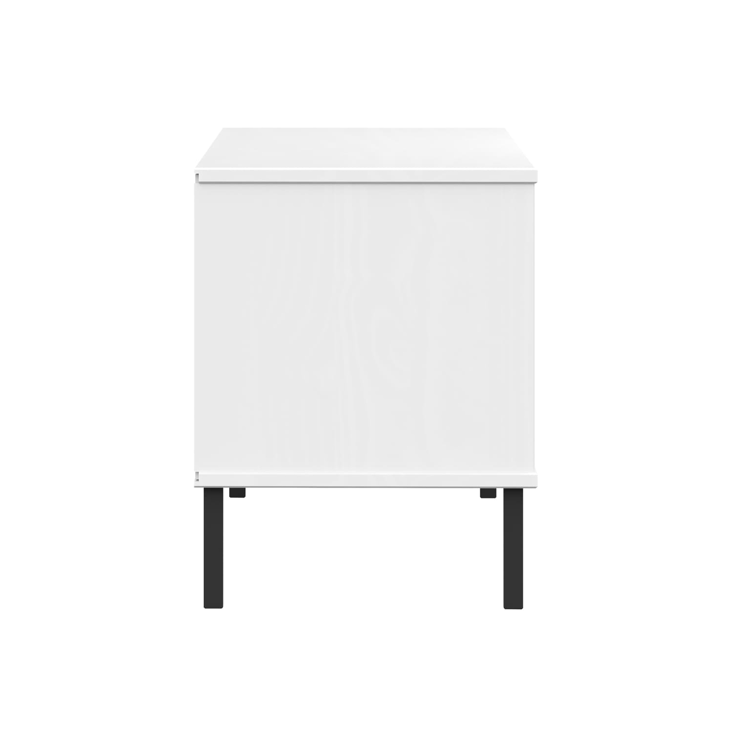 Support à chaussures avec pattes en métal blanc 106x35x45&nbsp;cm OSLO en bois massif