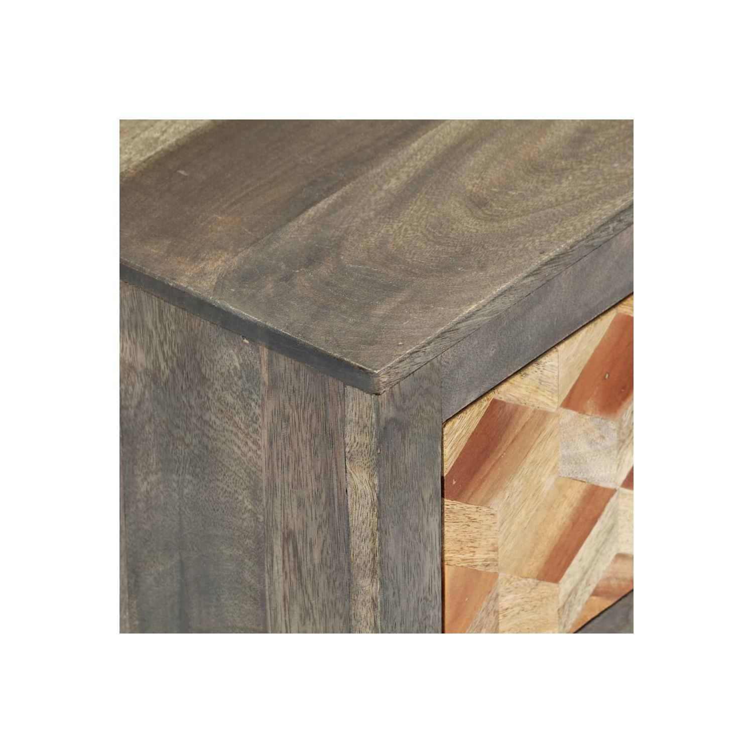 vidaXL Bedside Cabinet Grey 40x30x50 cm Solid Mango Wood