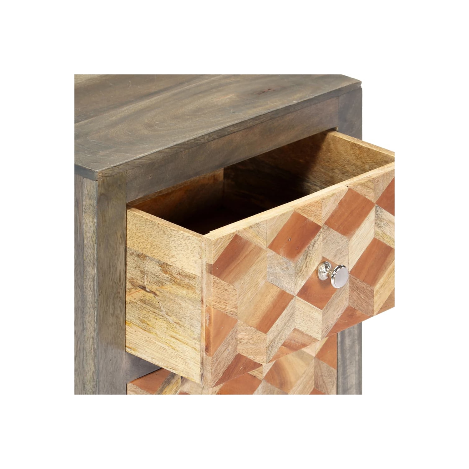 vidaXL Bedside Cabinet Grey 40x30x50 cm Solid Mango Wood