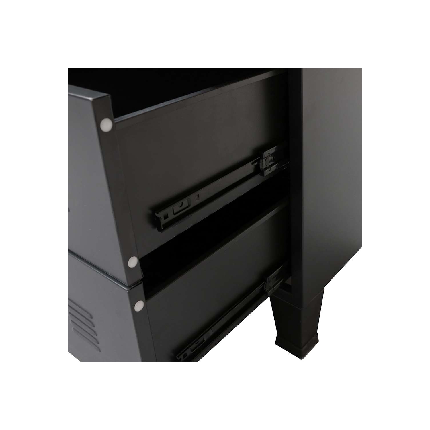 vidaXL Metal Storage Cabinet with 4 Drawers & Name Tag Holders, 30.7x15.8x36.6 Inches Black