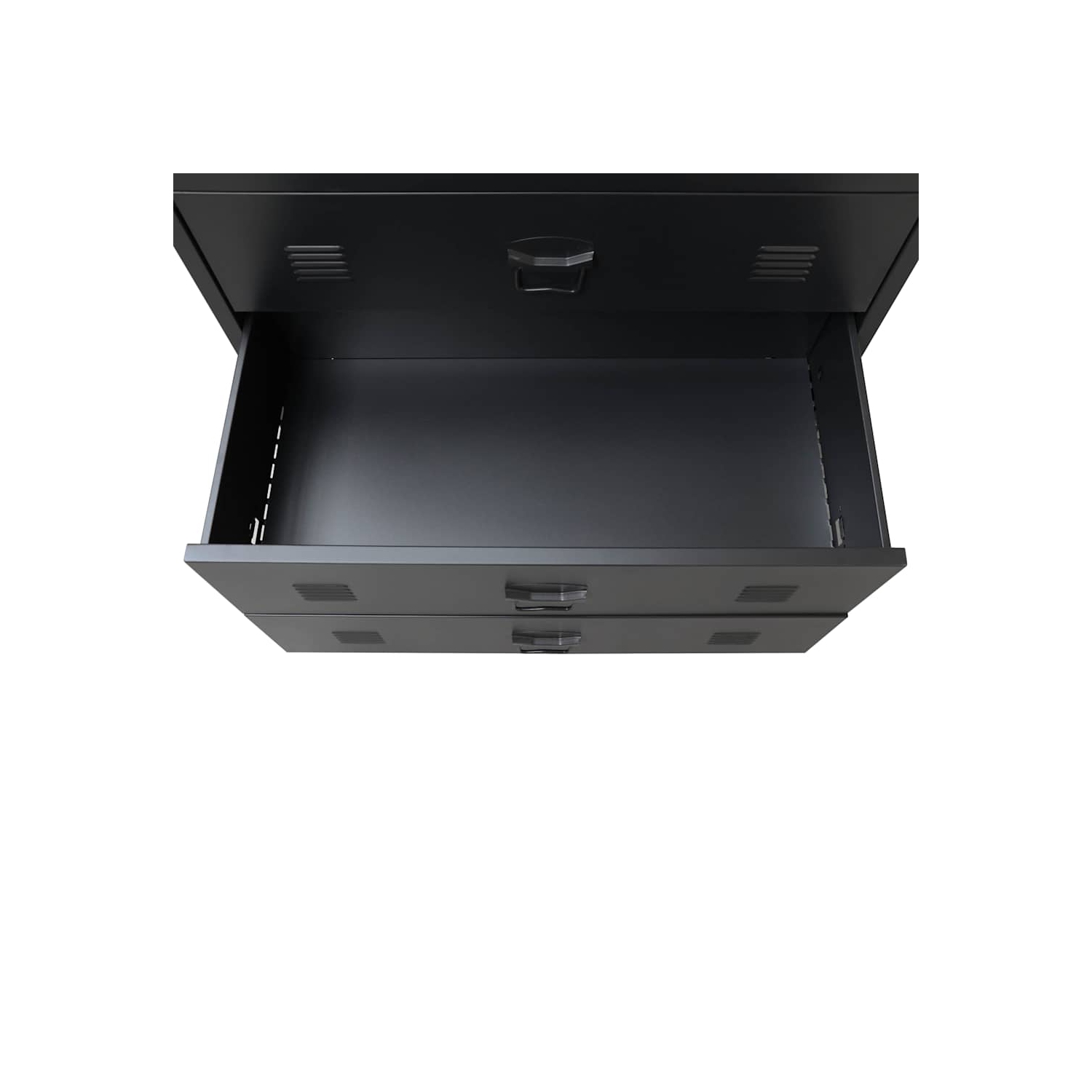 vidaXL Metal Storage Cabinet with 4 Drawers & Name Tag Holders, 30.7x15.8x36.6 Inches Black