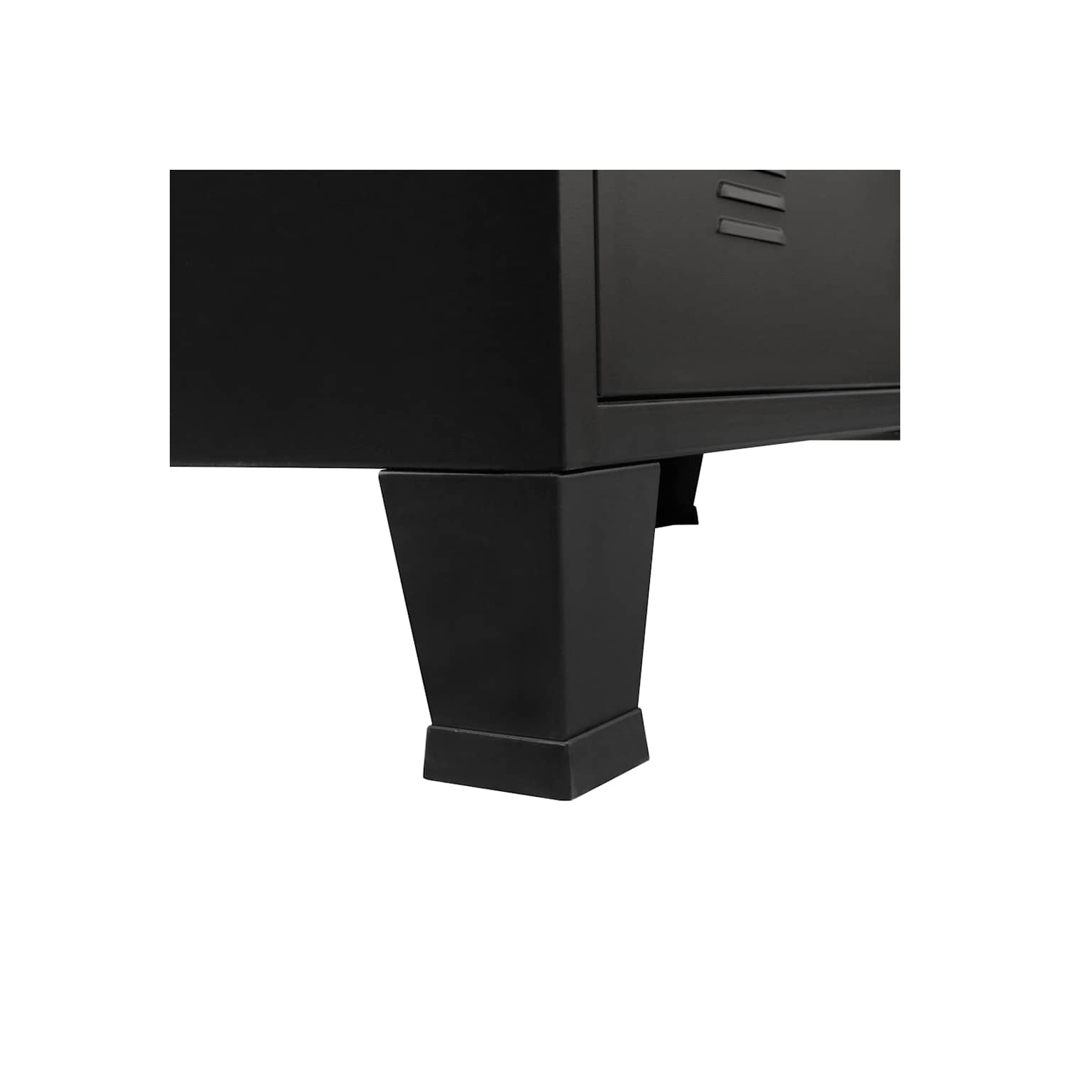 vidaXL Metal Storage Cabinet with 4 Drawers & Name Tag Holders, 30.7x15.8x36.6 Inches Black