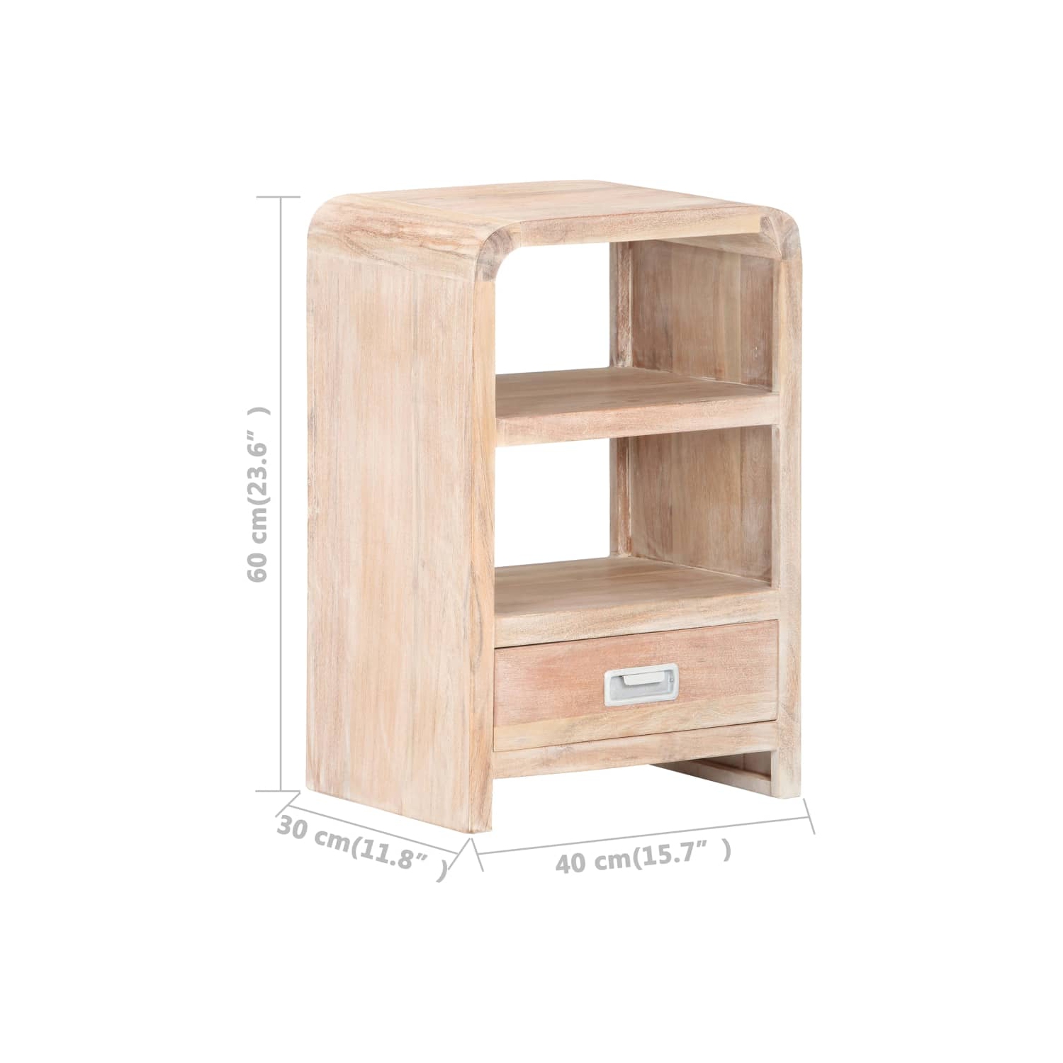 Table de chevet vidaXL 40 x 30 x 30 po en bois d'acacia massif 60&nbsp;cm