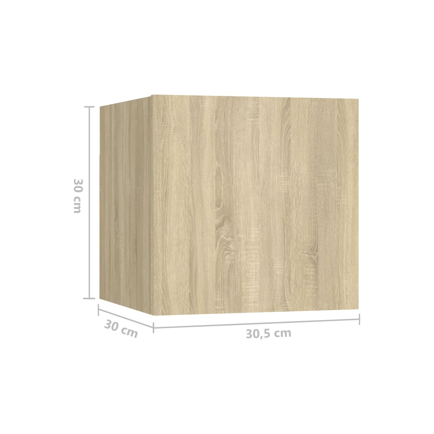 vidaXL Bedside Cabinet Sonoma Oak 30.5x30x30 cm Engineered Wood