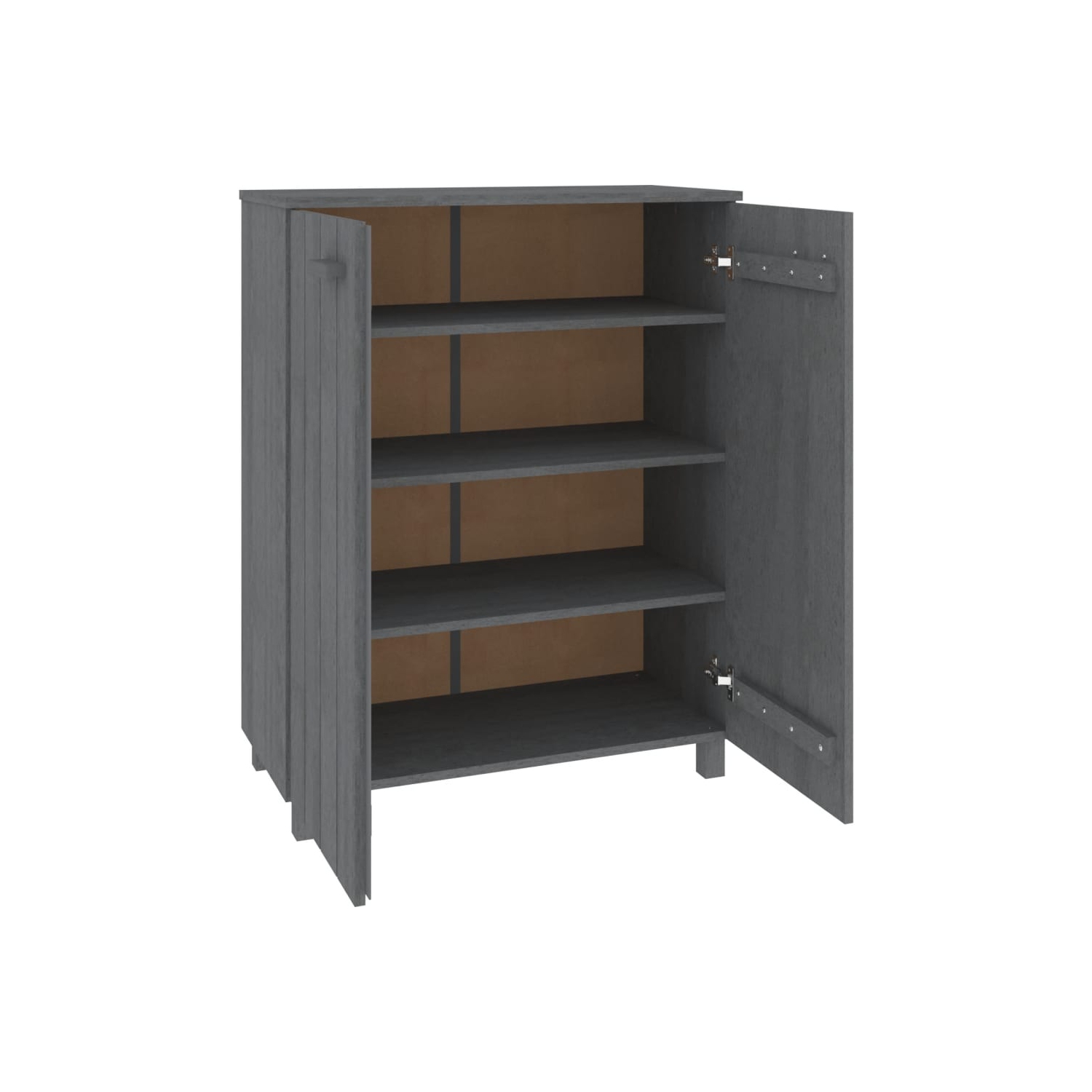 vidaXL Shoe Cabinet HAMAR Dark Grey 85x40x108 cm Solid Wood Pine