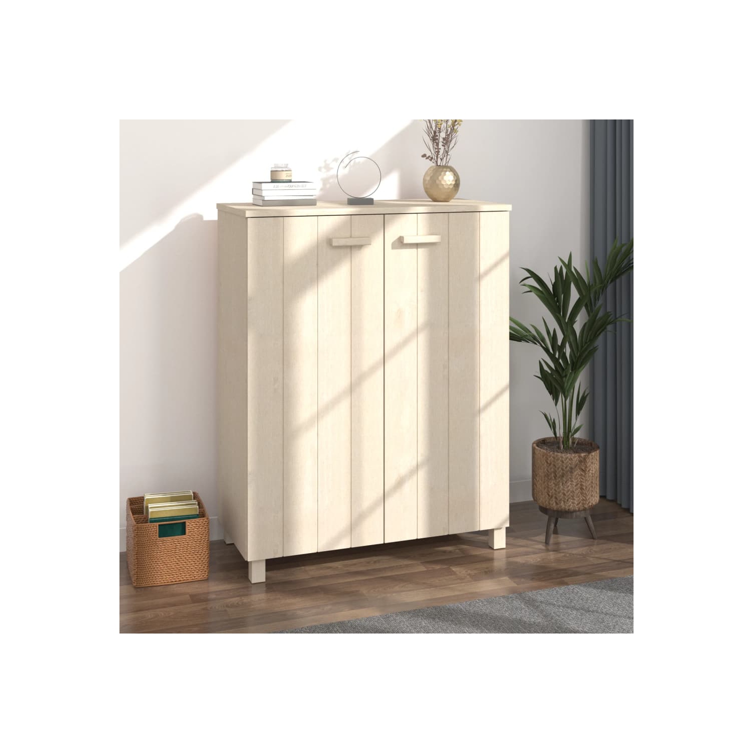 Meuble à chaussures VidaXL HABAR, brun miel, 85x40 x 40 po, pin massif de 108&nbsp;cm