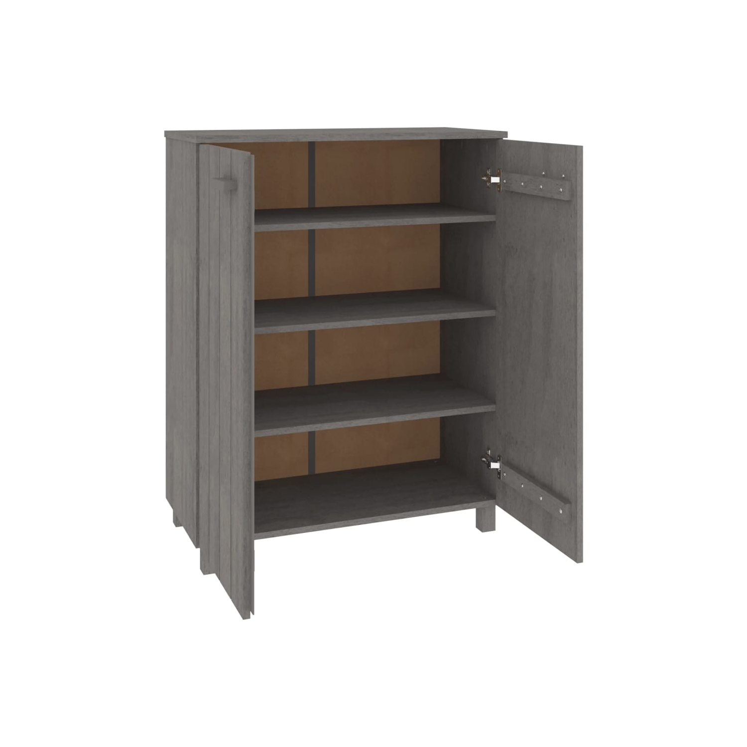vidaXL Shoe Cabinet HAMAR Light Grey 85x40x108 cm Solid Wood Pine