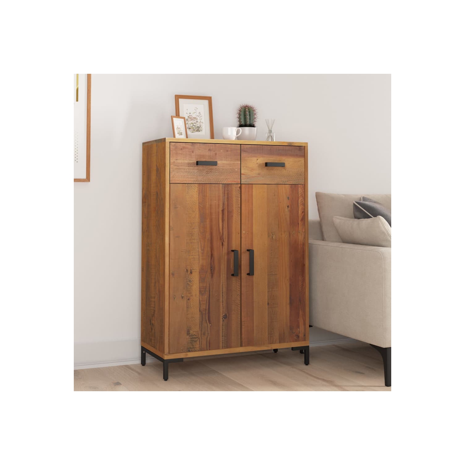 vidaXL Shoe Rack 75x40x110 cm Solid Pinewood