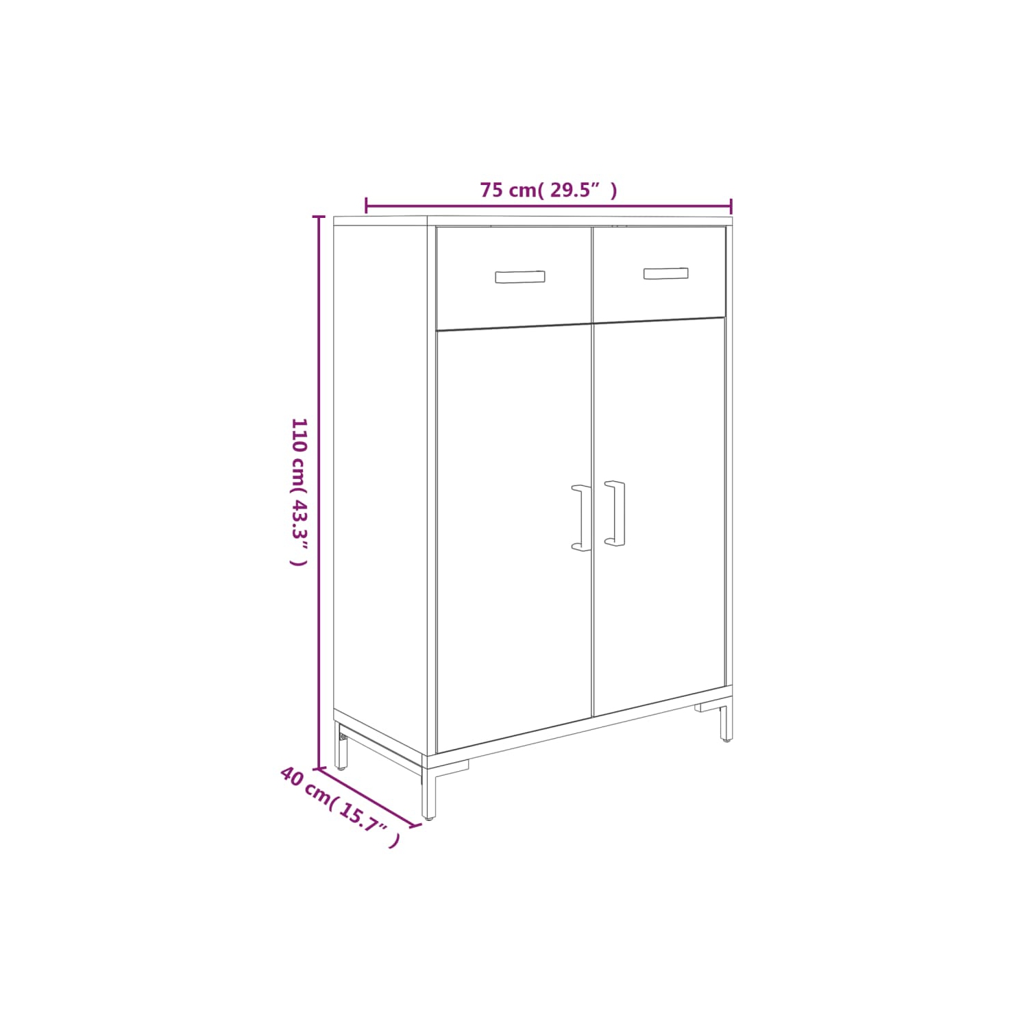 vidaXL Shoe Rack 75x40x110 cm Solid Pinewood