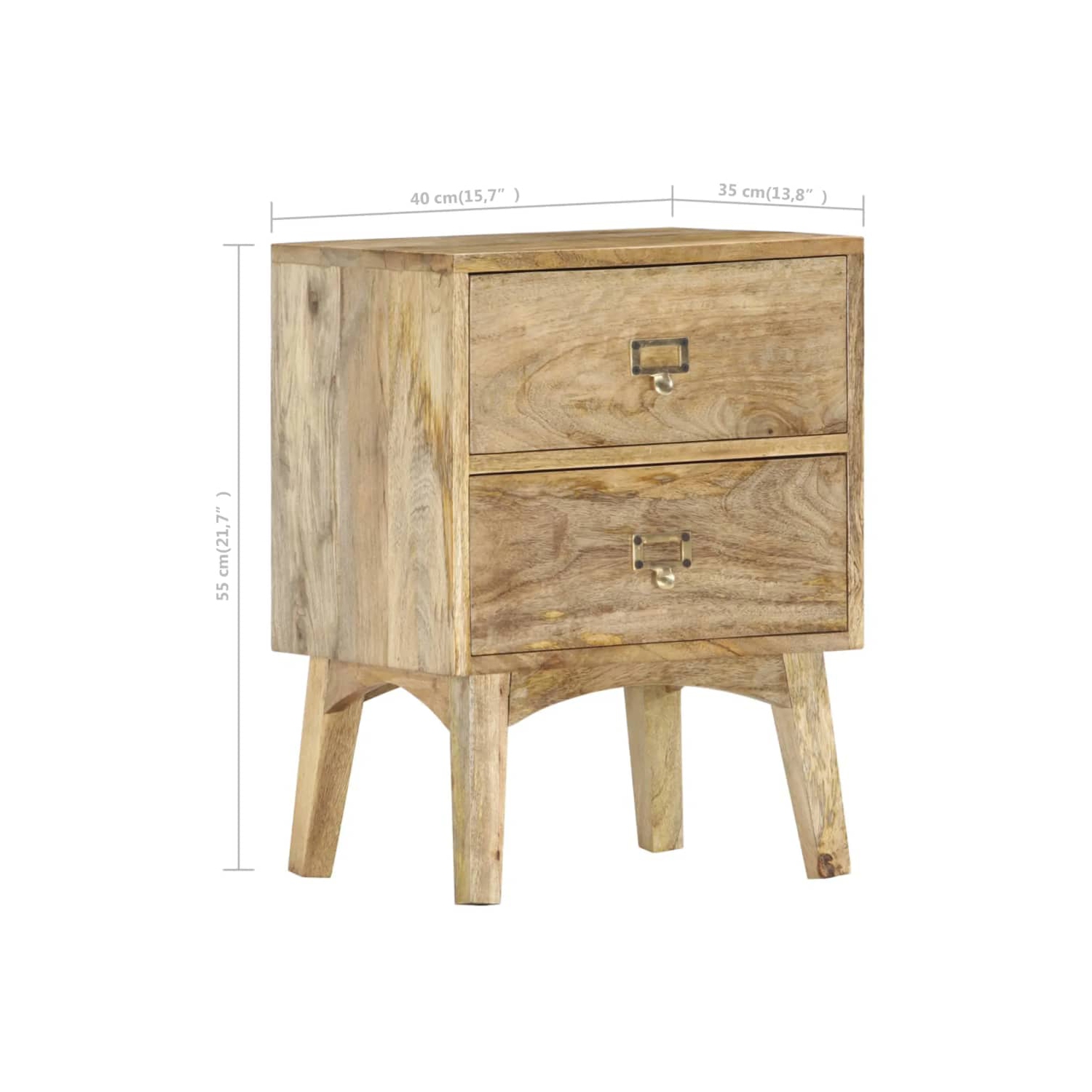 vidaXL Bedside Cabinet 40x35x55 cm Solid Mango Wood