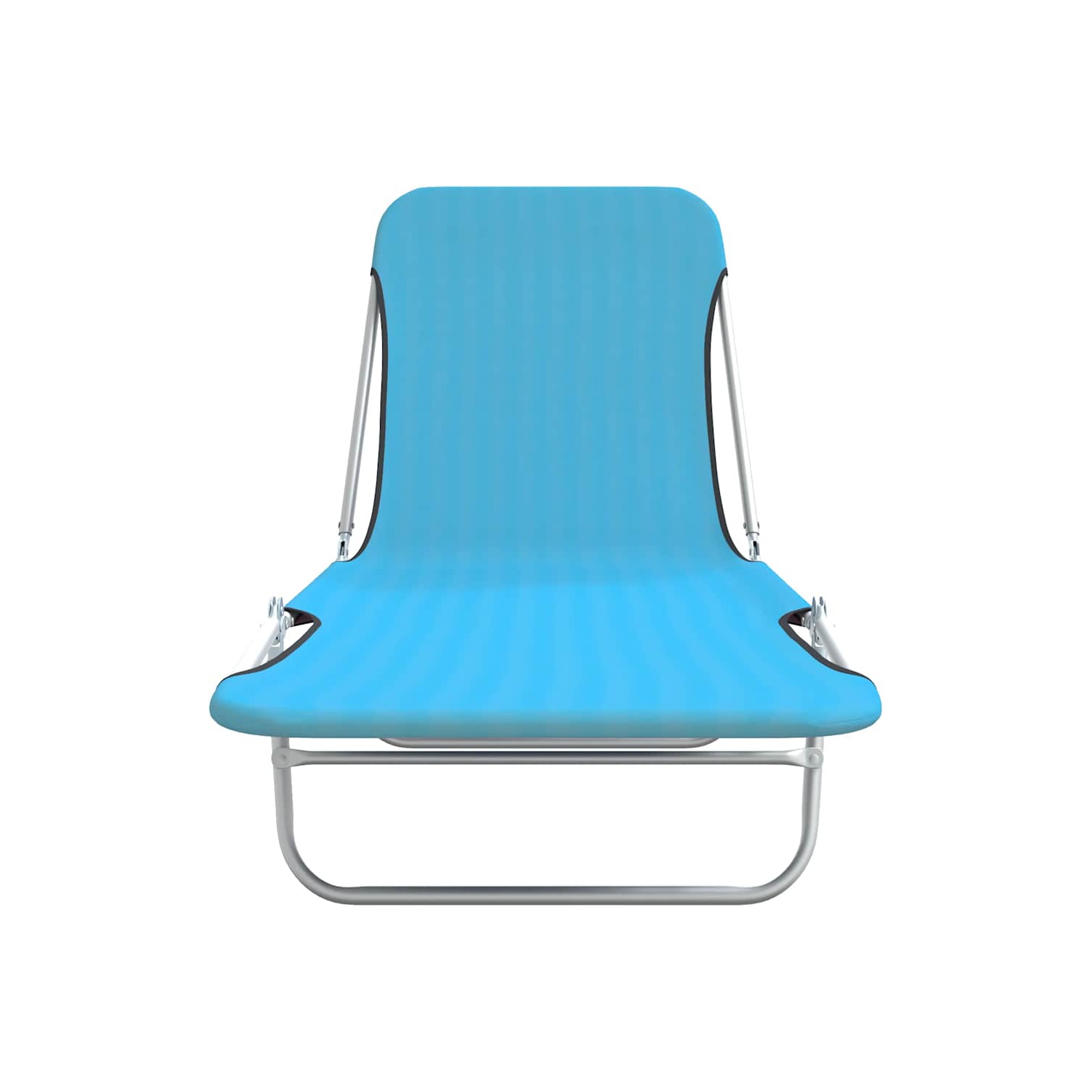 2 chaises longues pliantes vidaXL acier et tissu bleu