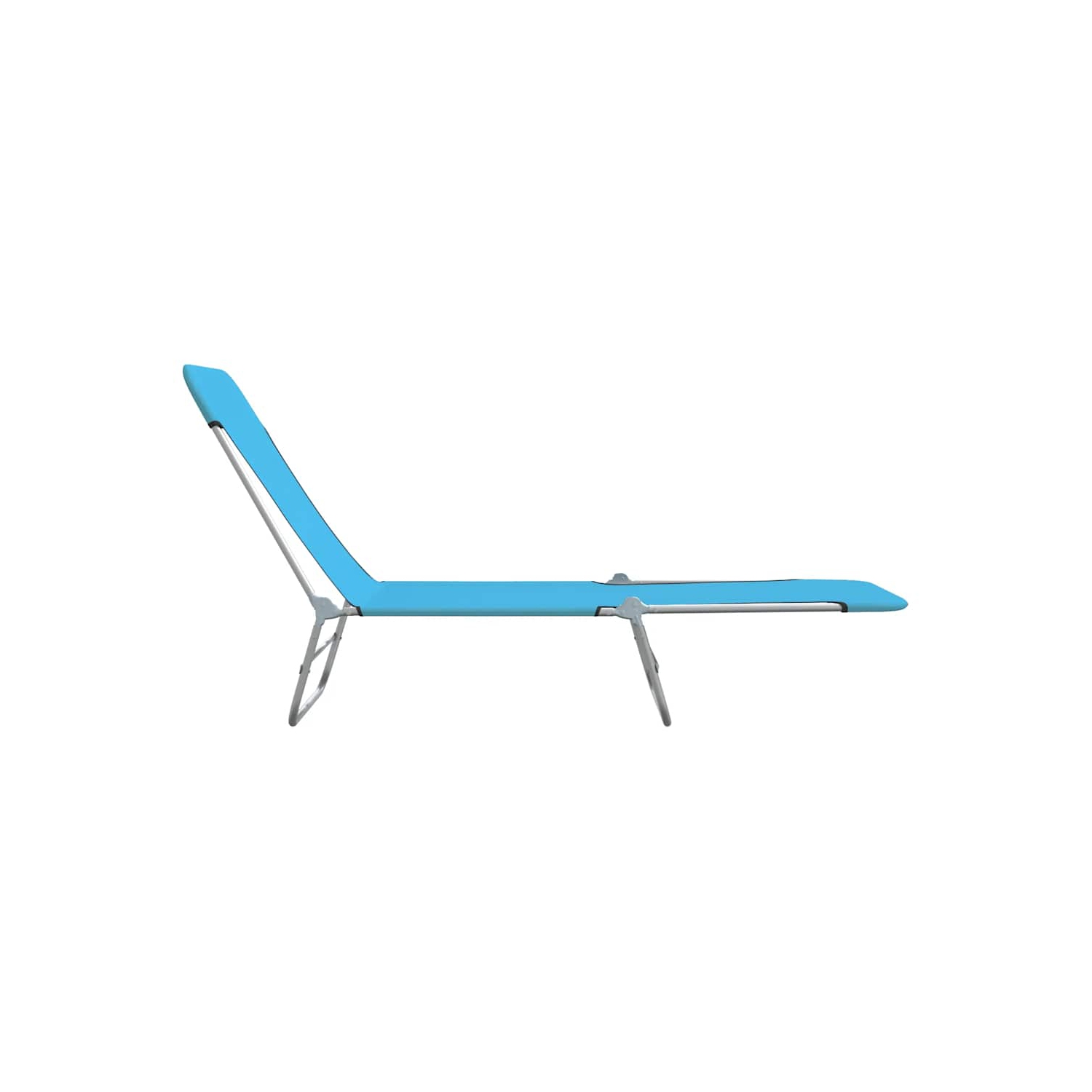 2 chaises longues pliantes vidaXL acier et tissu bleu