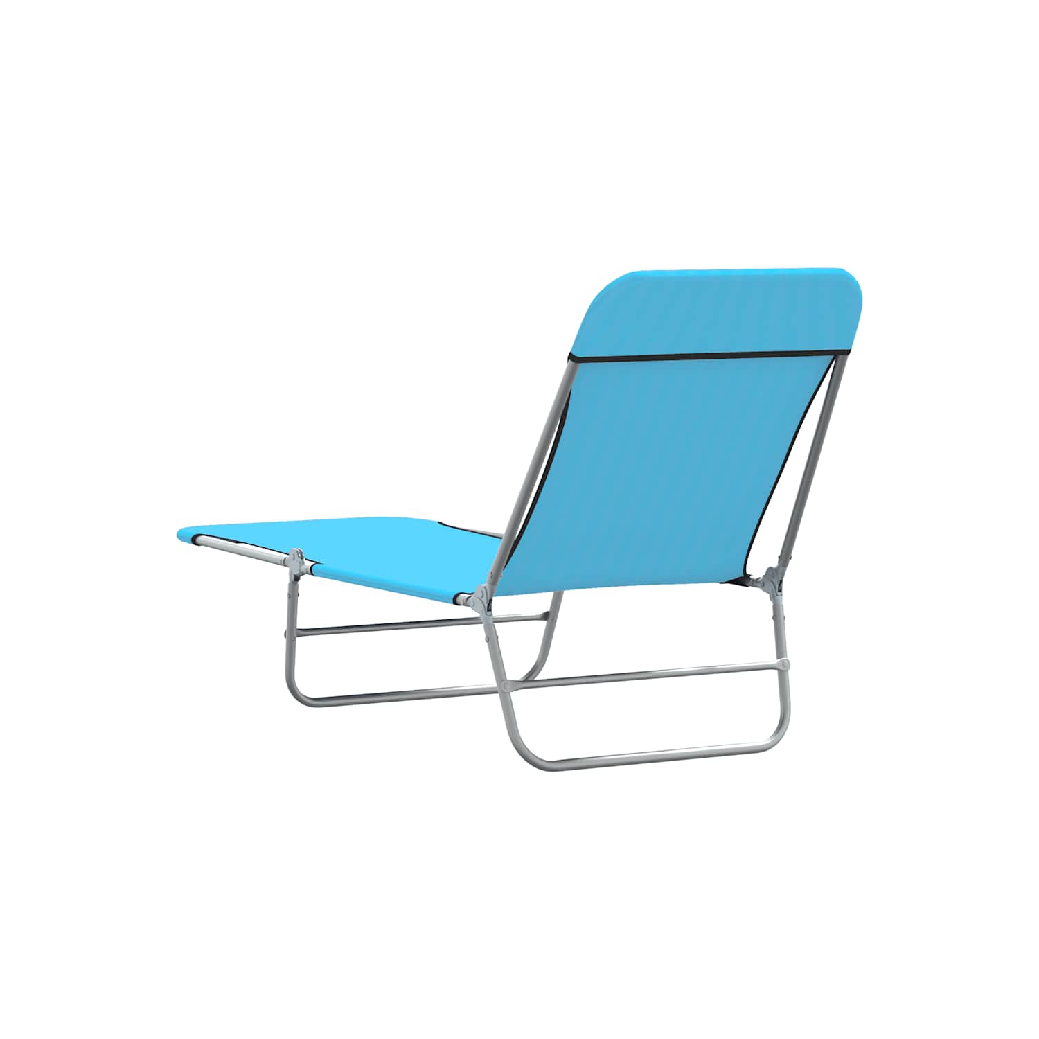 2 chaises longues pliantes vidaXL acier et tissu bleu