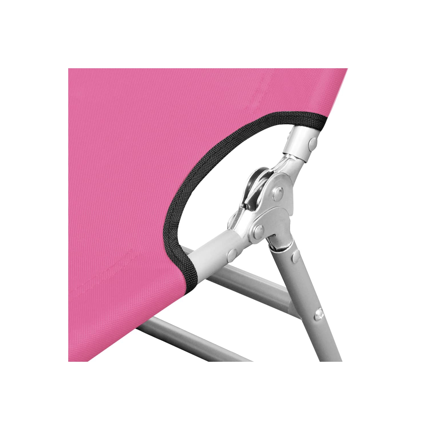 vidaXL Folding Sun Lounger with Head Cushion Steel Magento Pink
