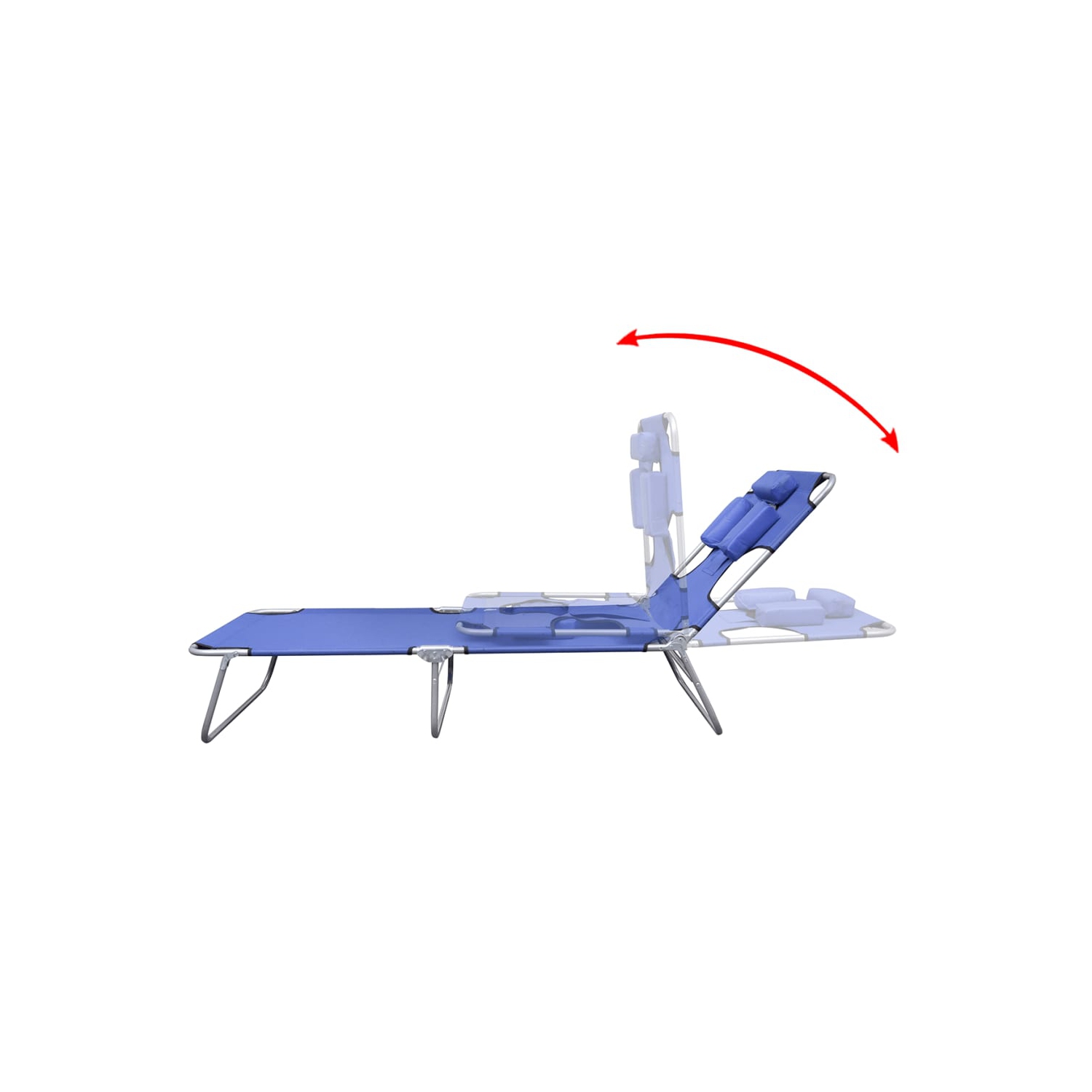 vidaXL Folding Sun Lounger with Head Cushion Powder-coated Steel Blue