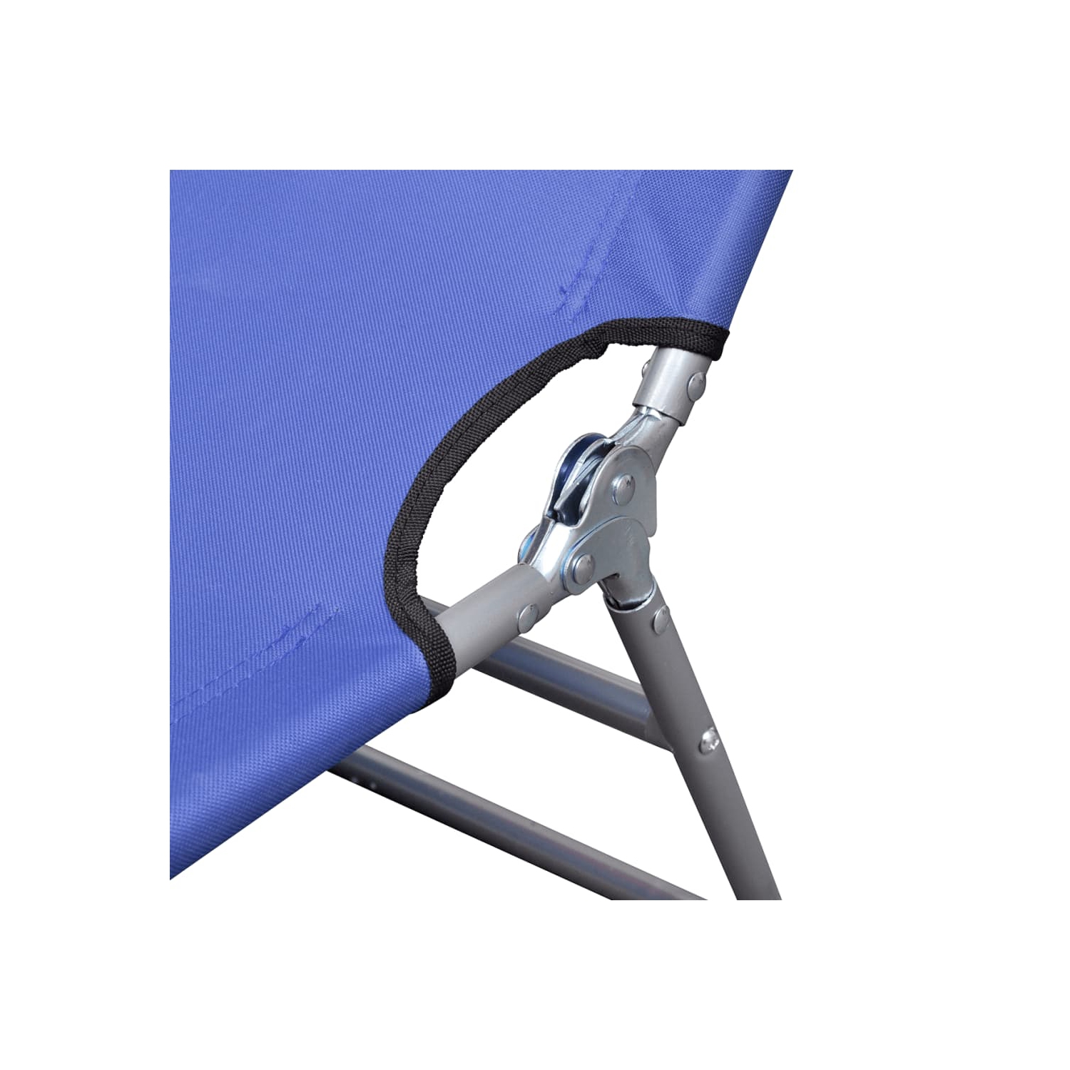 vidaXL Folding Sun Lounger with Head Cushion Powder-coated Steel Blue