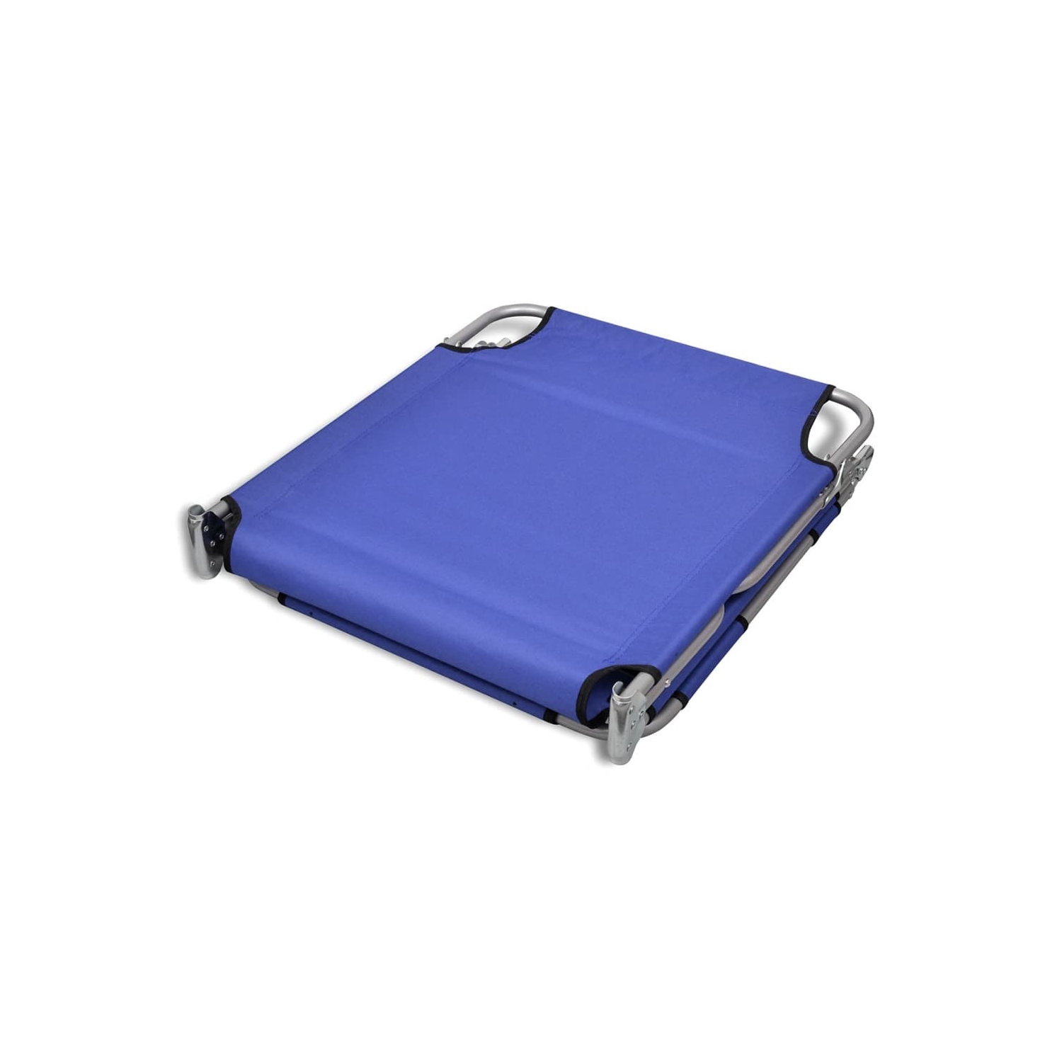 vidaXL Folding Sun Lounger with Head Cushion Powder-coated Steel Blue