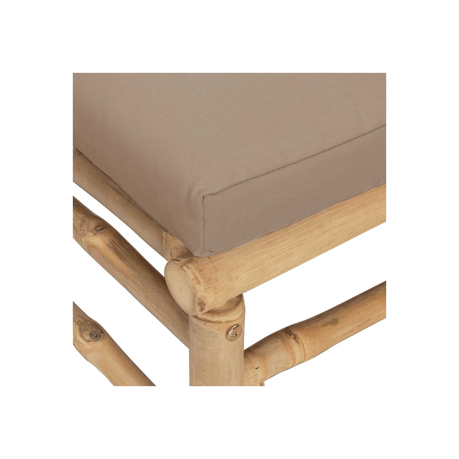 vidaXL Garden Footstool with Taupe Cushion Bamboo