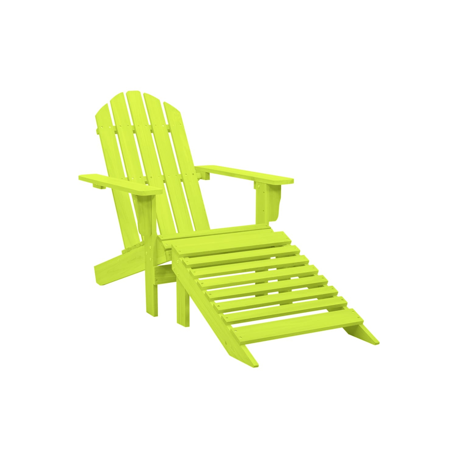 Fauteuil Adirondack Garden avec pouf en bois de sapin massif vert