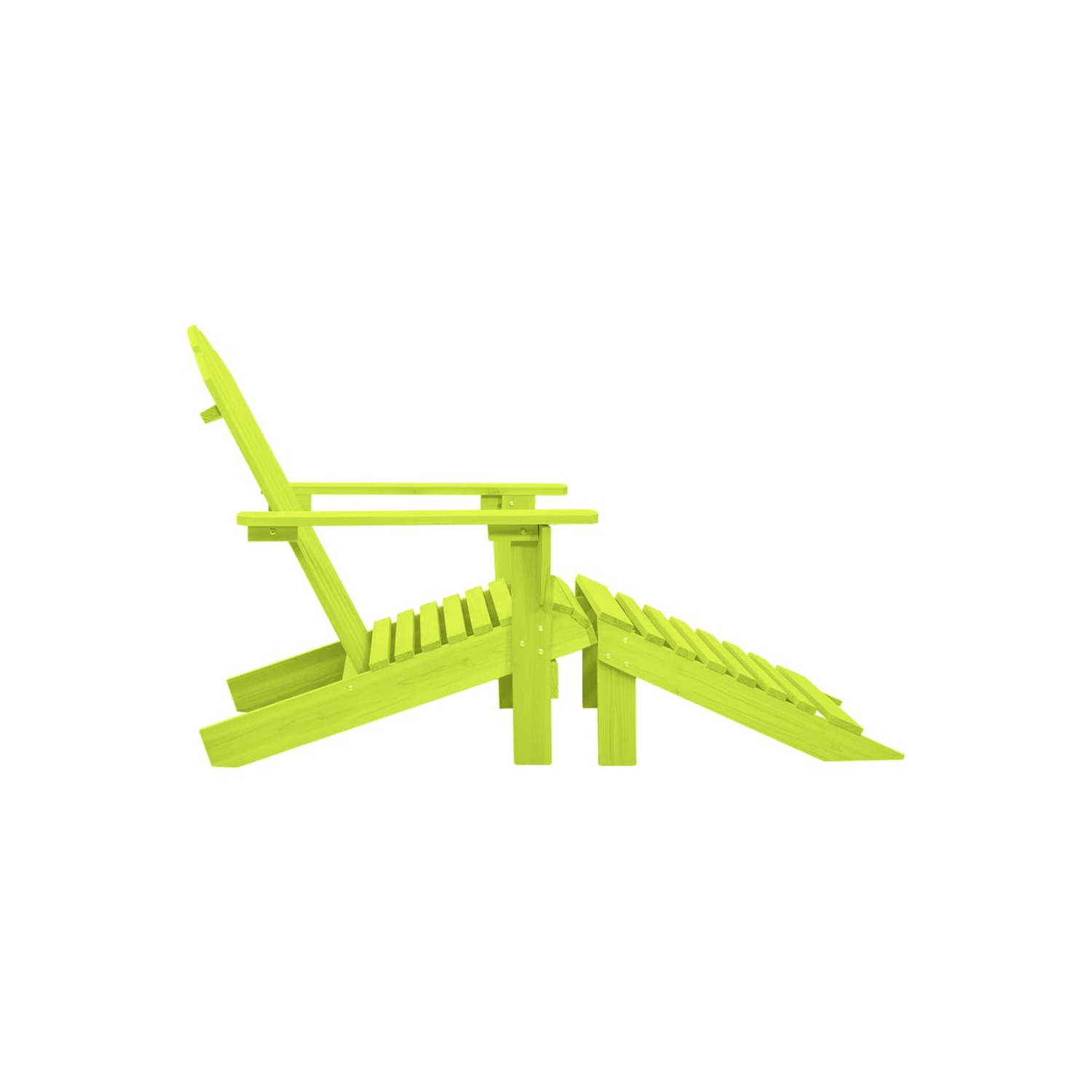 Fauteuil Adirondack Garden avec pouf en bois de sapin massif vert