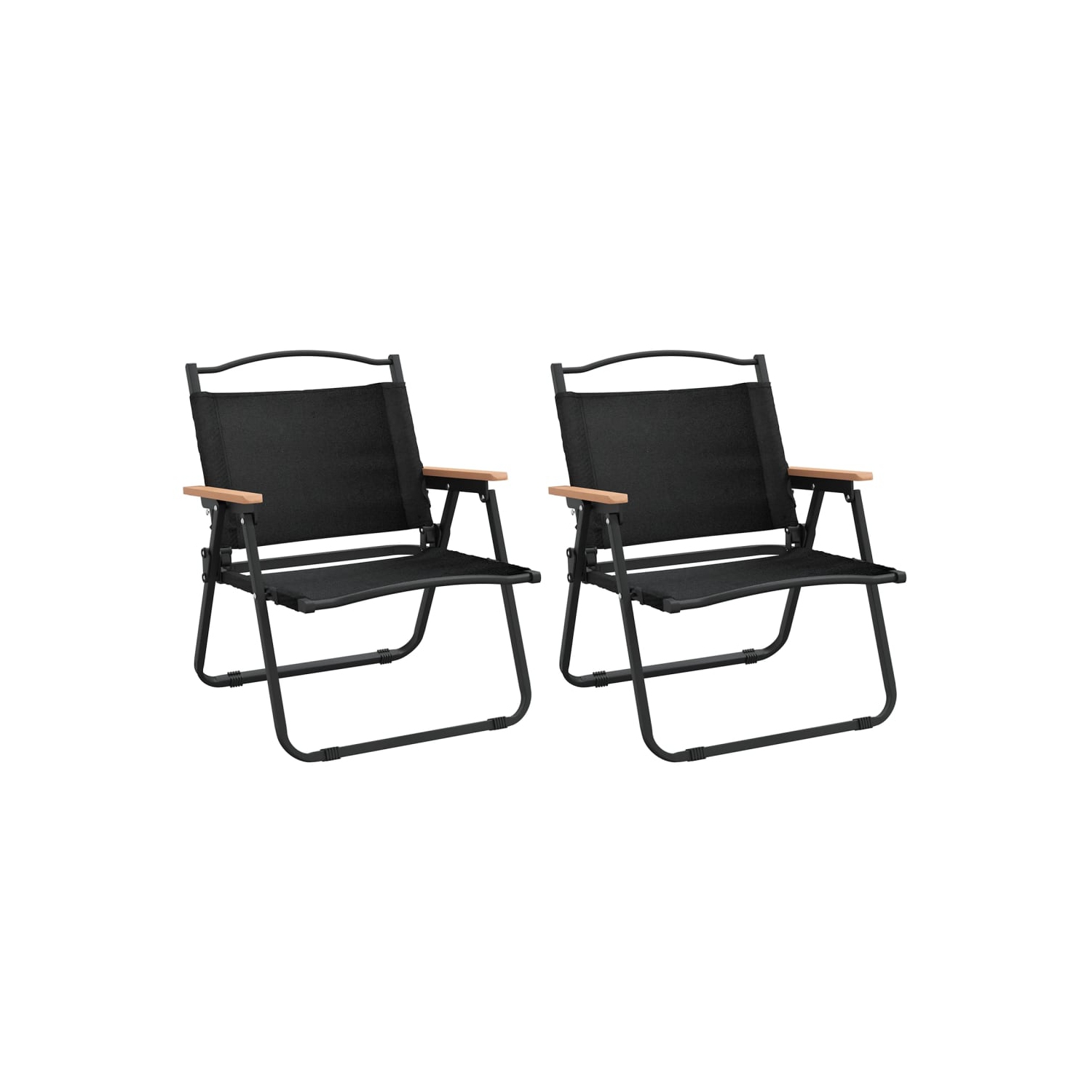 Chaises de camping 2 pièces en tissu Oxford de 59&nbsp;cm, 54 x 43 po, noir