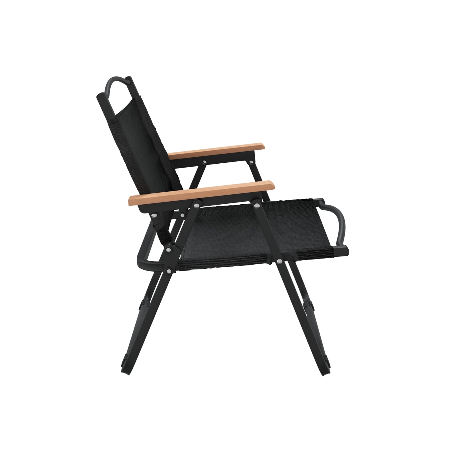 Chaises de camping 2 pièces en tissu Oxford de 59&nbsp;cm, 54 x 43 po, noir