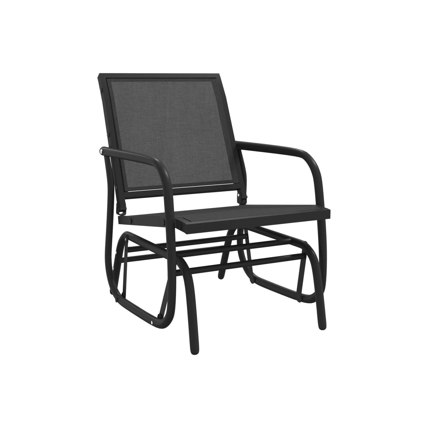 Fauteuil coulissant de jardin de vidaXL - Noir 61x76x87&nbsp;cm textilène et acier