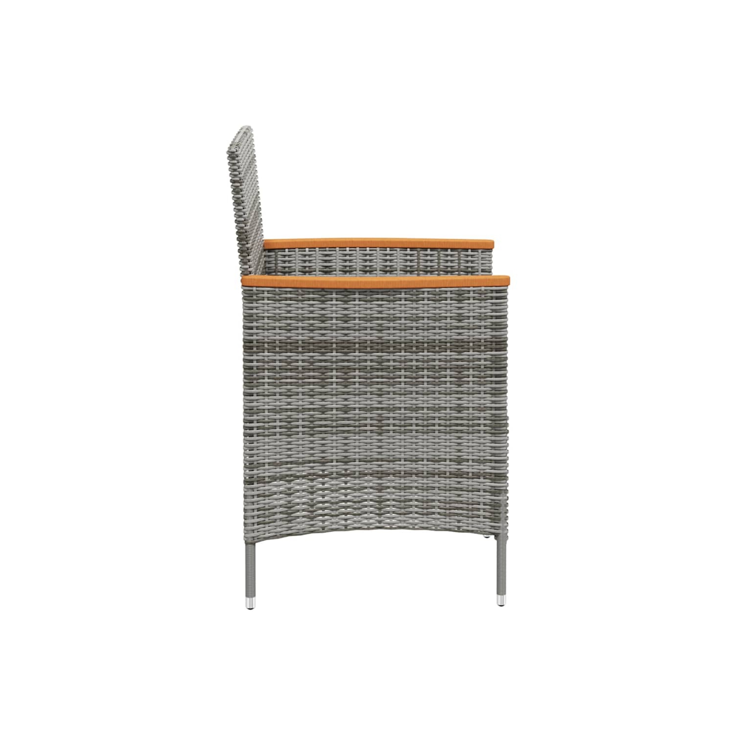 vidaXL Garden Dining Chairs 2 pcs Poly Rattan Grey