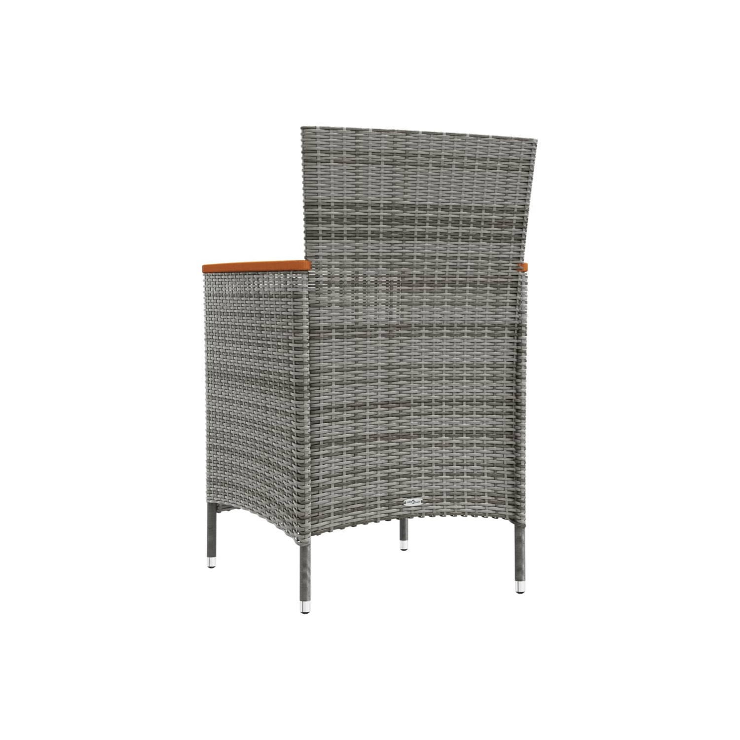 vidaXL Garden Dining Chairs 2 pcs Poly Rattan Grey