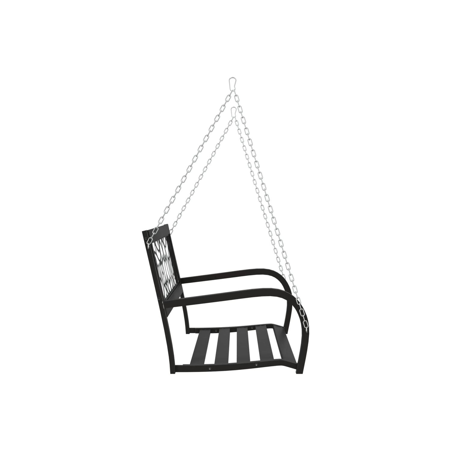vidaXL Garden Swing Bench 125 cm Steel and Plastic Black