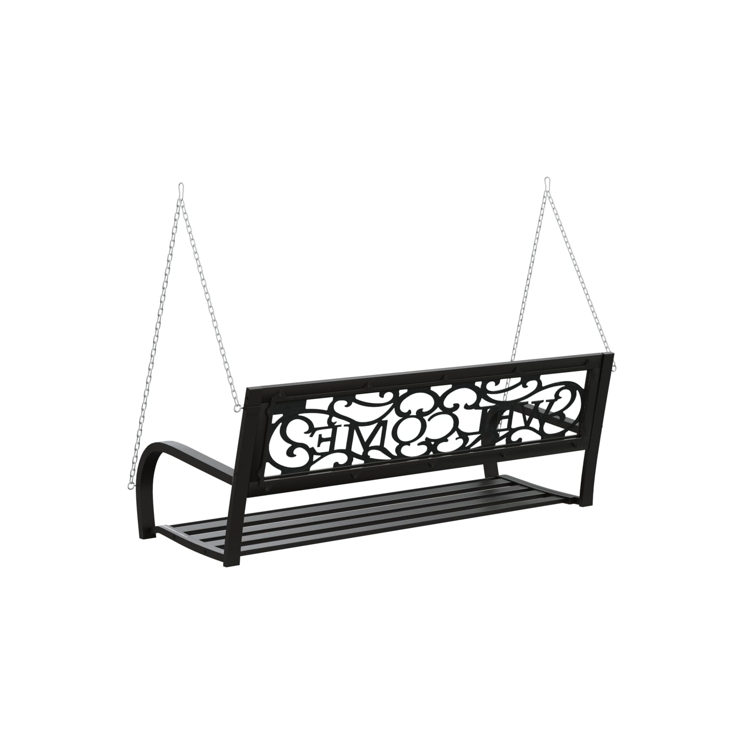 vidaXL Garden Swing Bench 125 cm Steel and Plastic Black