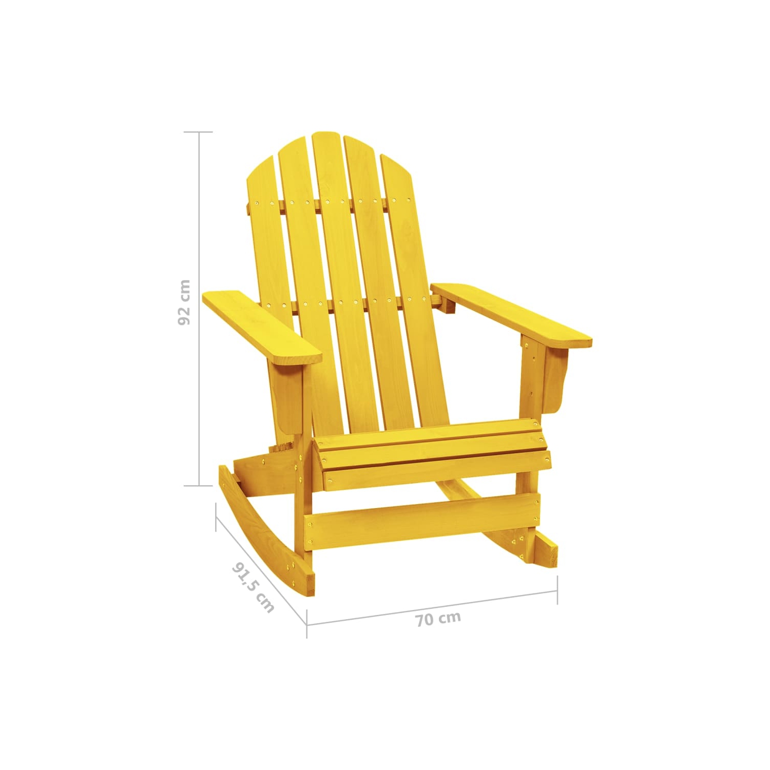 Chaise berçante Adirondack Garden de vidaXL en bois de sapin jaune uni