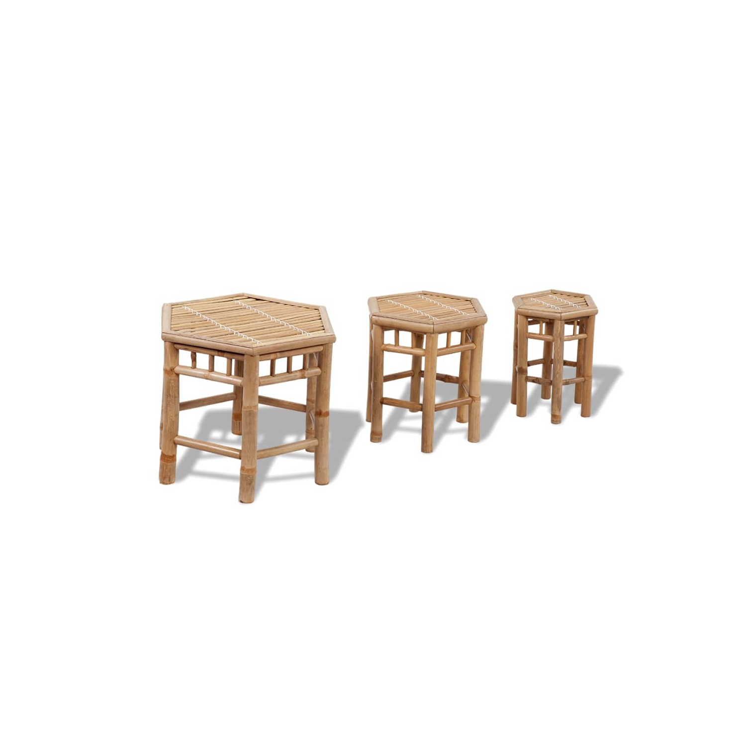 vidaXL Garden Stools 3 pcs Bamboo