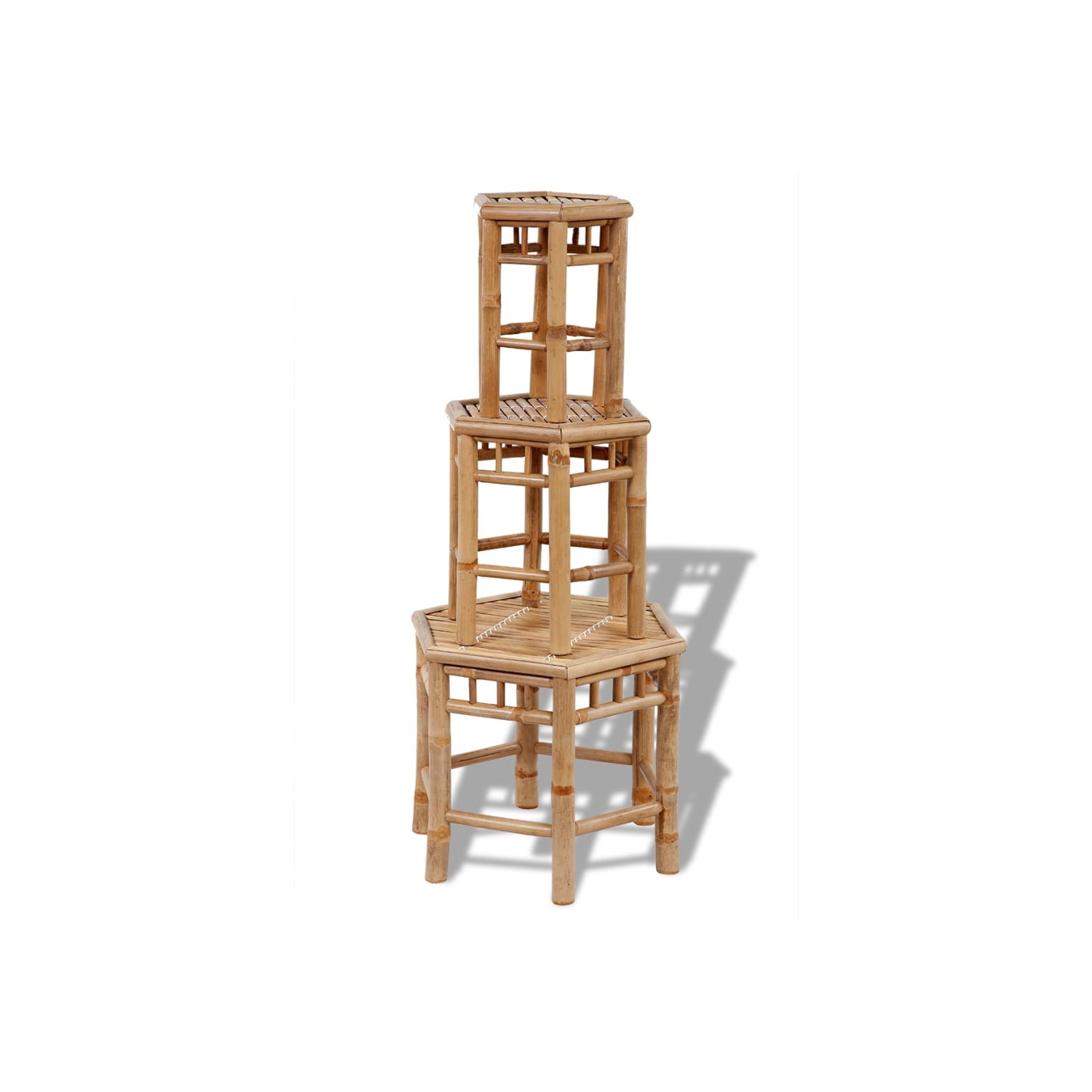 vidaXL Garden Stools 3 pcs Bamboo
