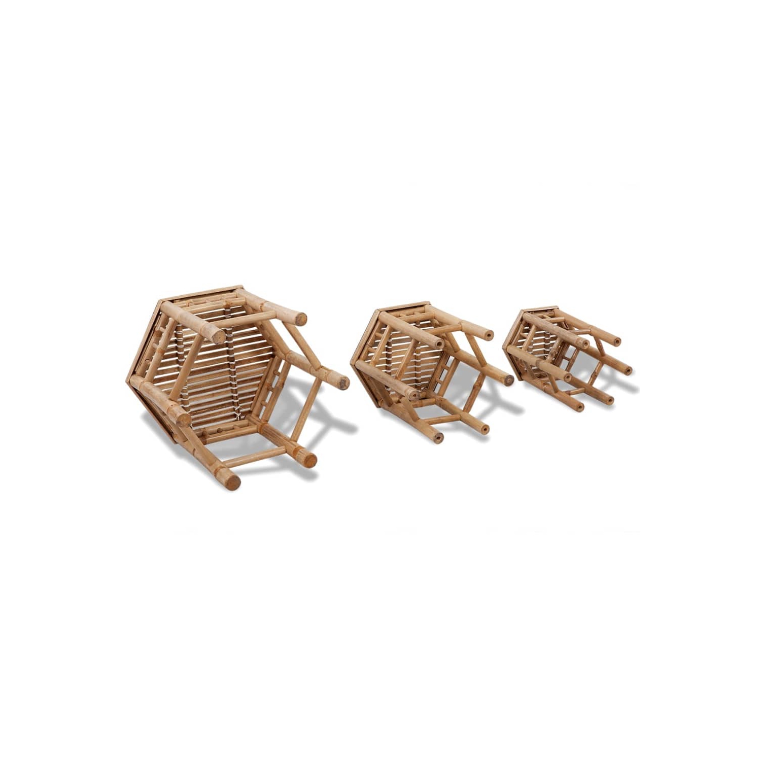 vidaXL Garden Stools 3 pcs Bamboo