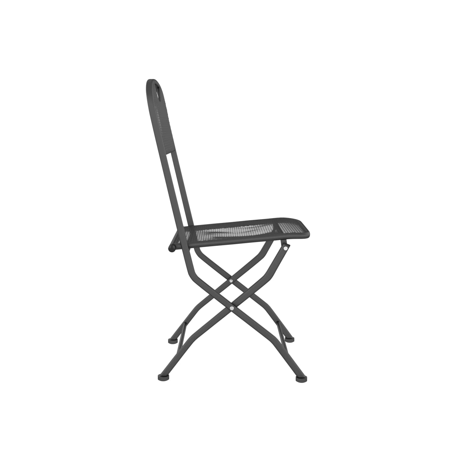 vidaXL Folding Garden Chairs 2 pcs Expanded Metal Mesh Anthracite