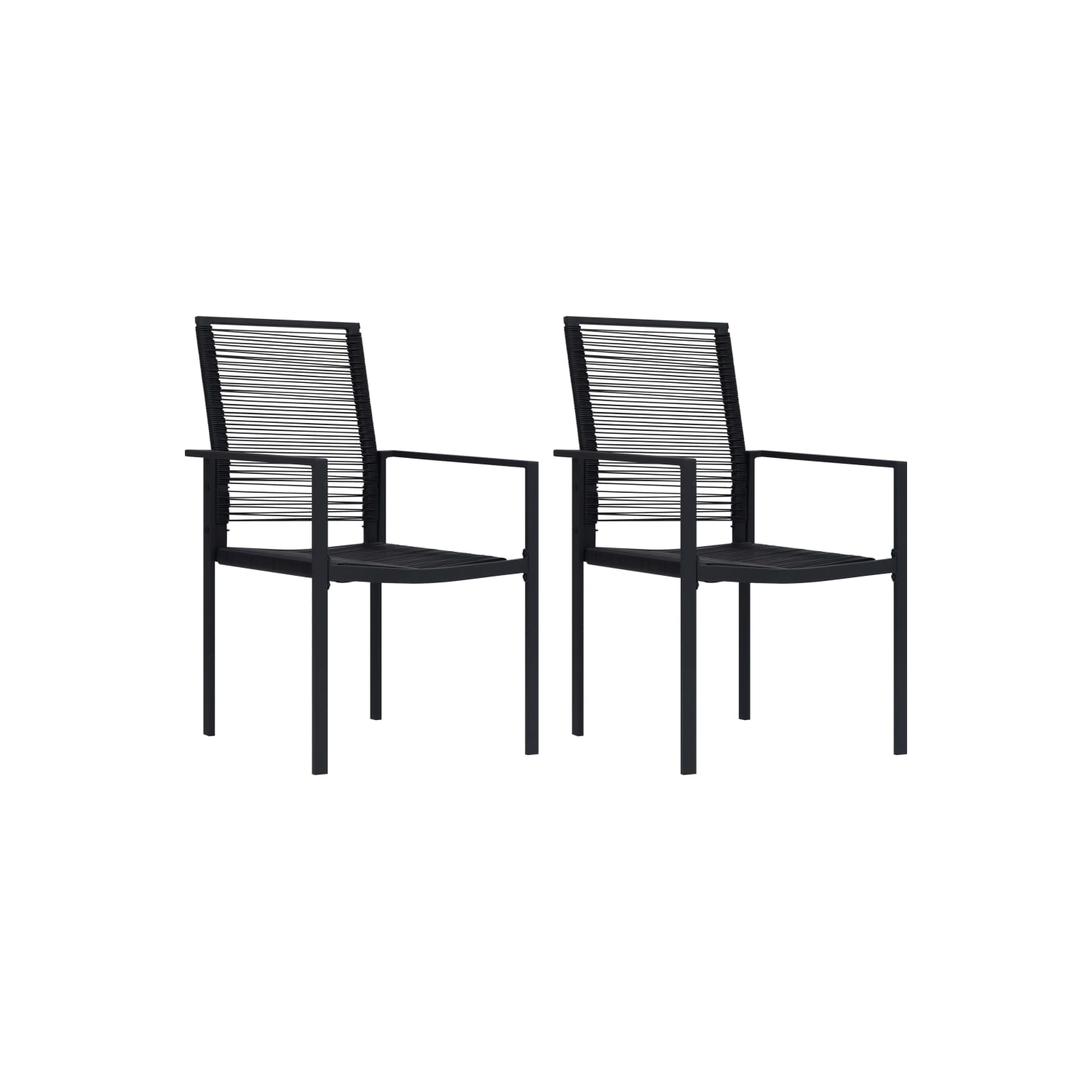 vidaXL Garden Chairs 2 pcs PVC Rattan Black