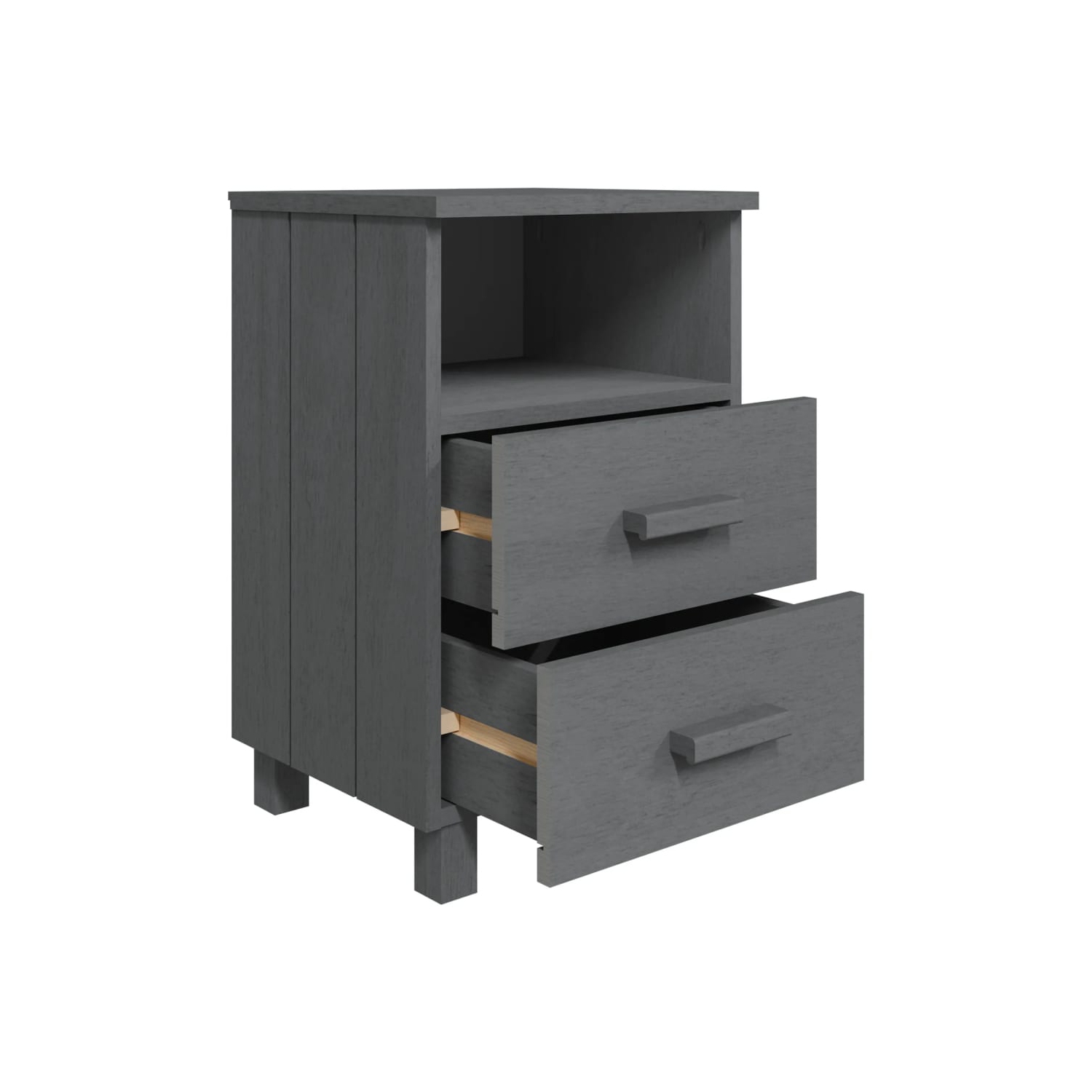 vidaXL Bedside Cabinet HAMAR Dark Grey 40x35x62 cm Solid Wood Pine