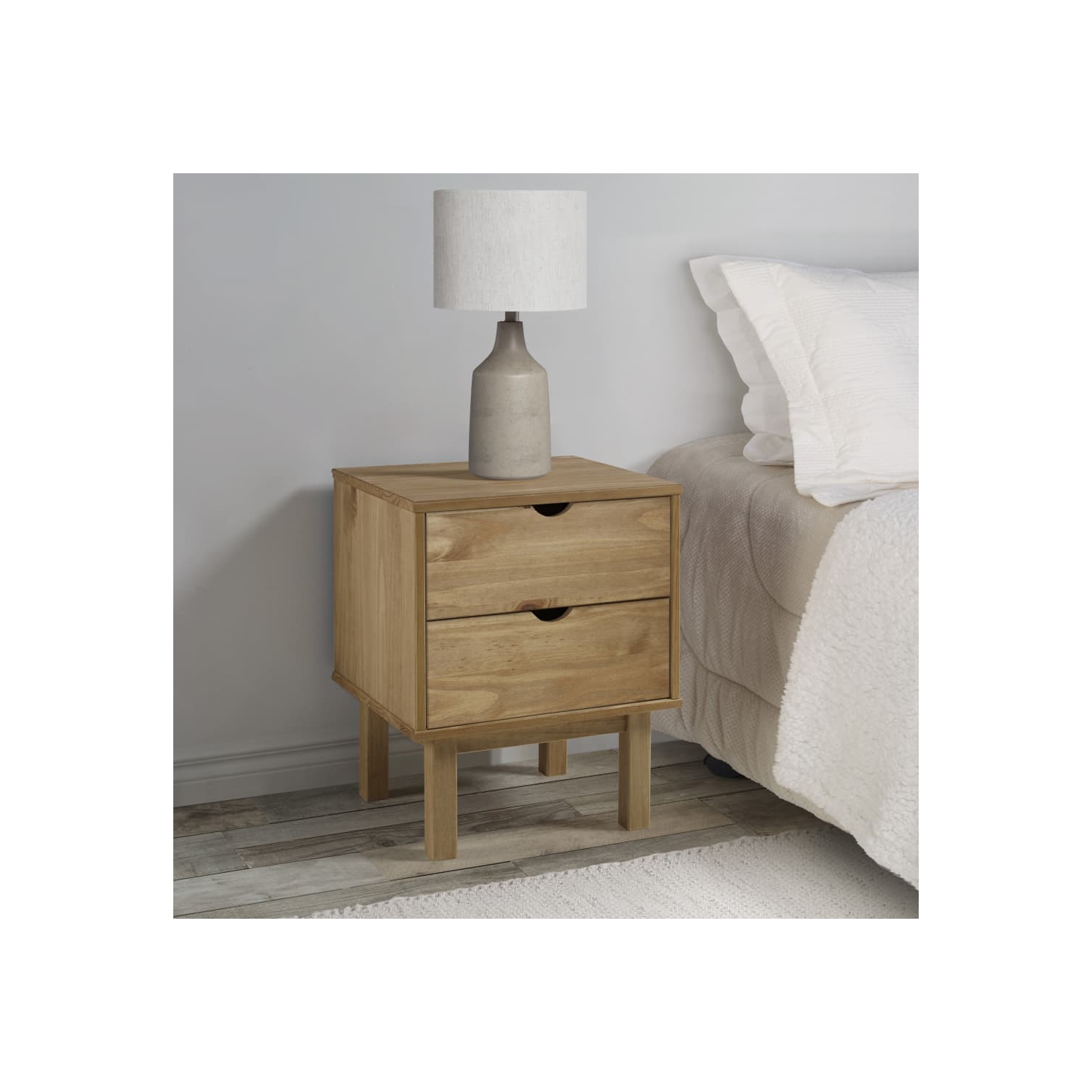 vidaXL Bedside Cabinet OTTA 45x39x57 cm Solid Wood Pine