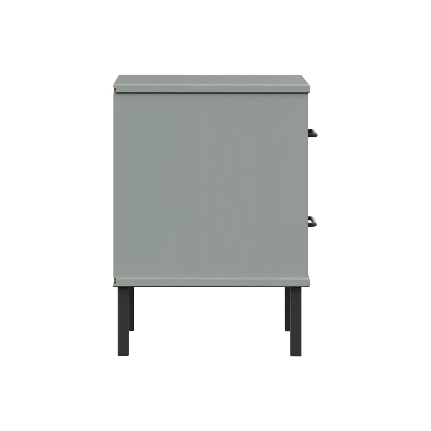 vidaXL Bedside Cabinet with Metal Legs Grey Solid Wood Pine OSLO