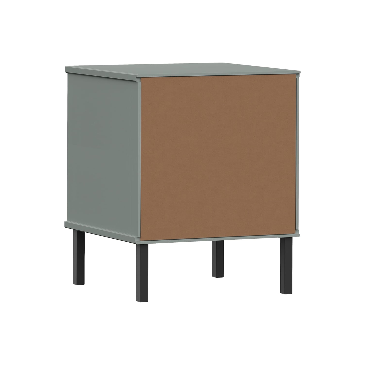 vidaXL Bedside Cabinet with Metal Legs Grey Solid Wood Pine OSLO