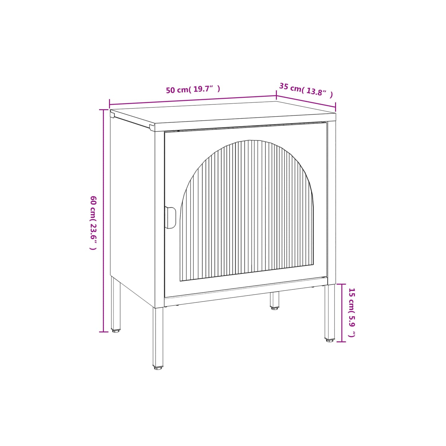 vidaXL Nightstand Black 50x35x60 cm Glass and Steel
