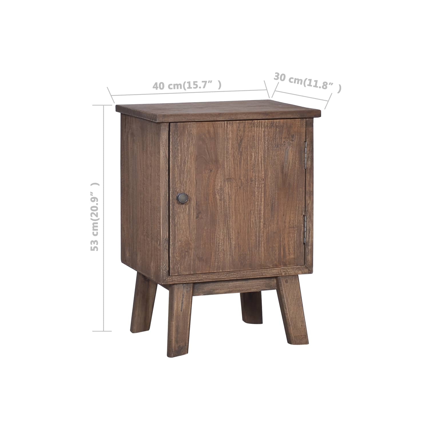 vidaXL Bedside Cabinet 40x30x53 cm Solid Teak Wood