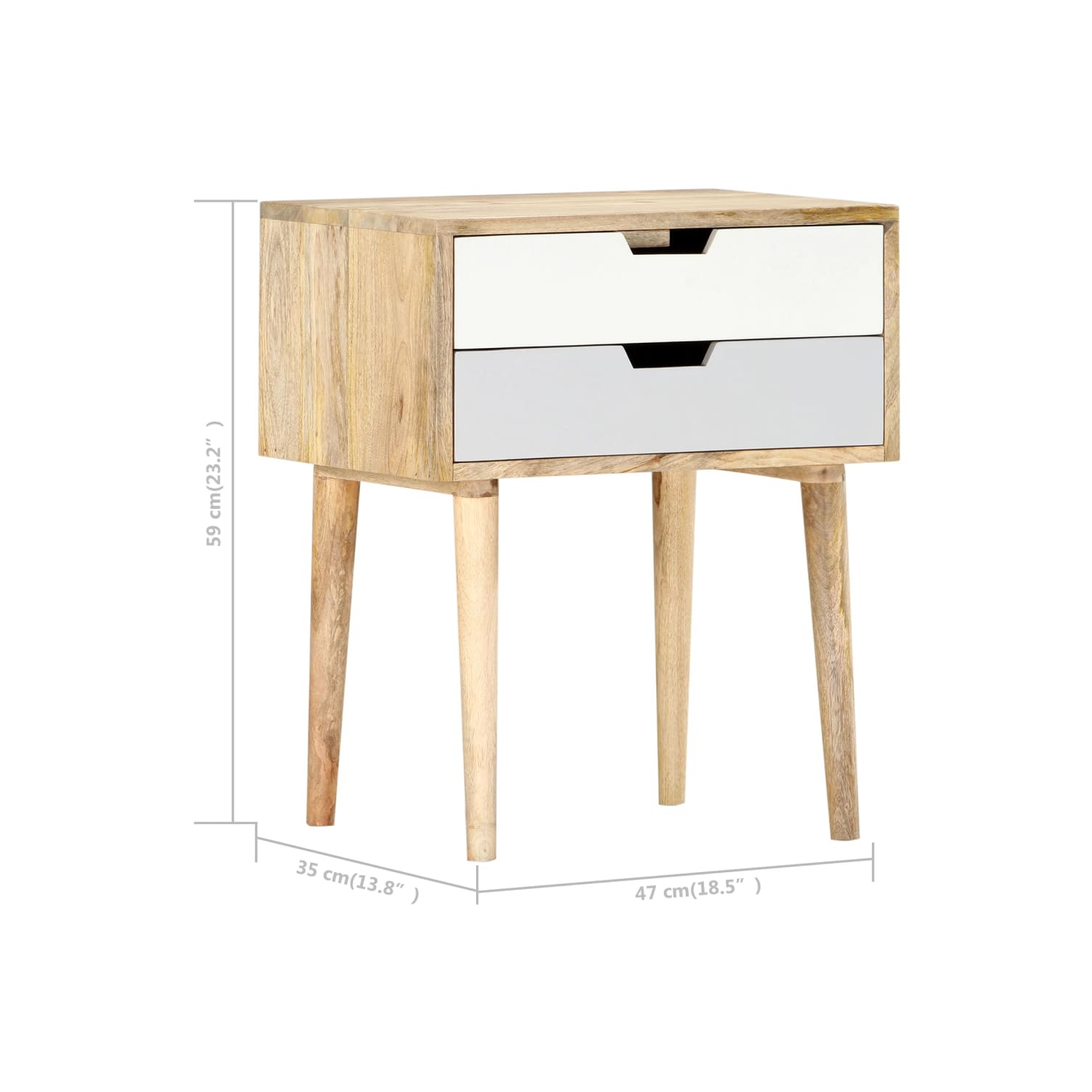 vidaXL Bedside Cabinet 47x35x59 cm Solid Mango Wood