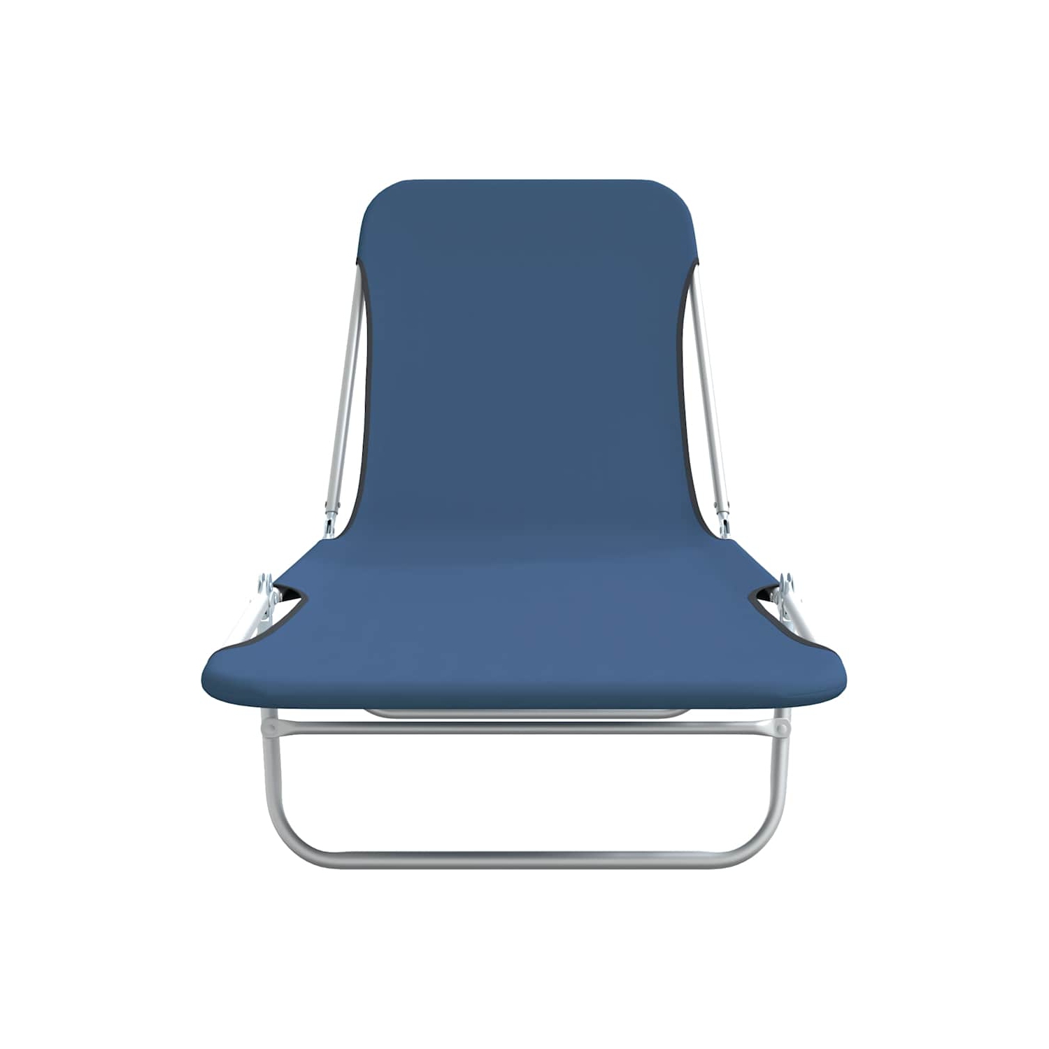 2 chaises longues pliantes vidaXL acier et tissu bleu