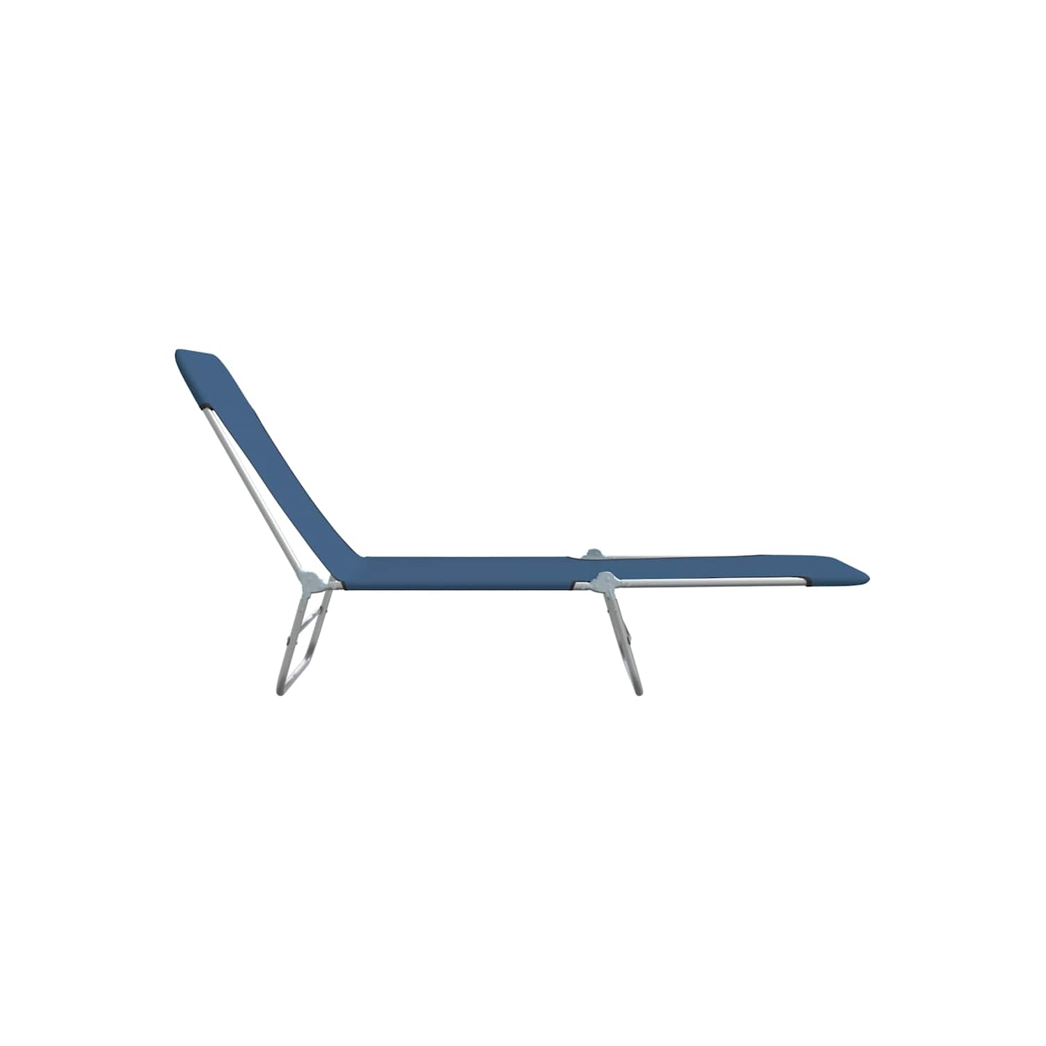 2 chaises longues pliantes vidaXL acier et tissu bleu