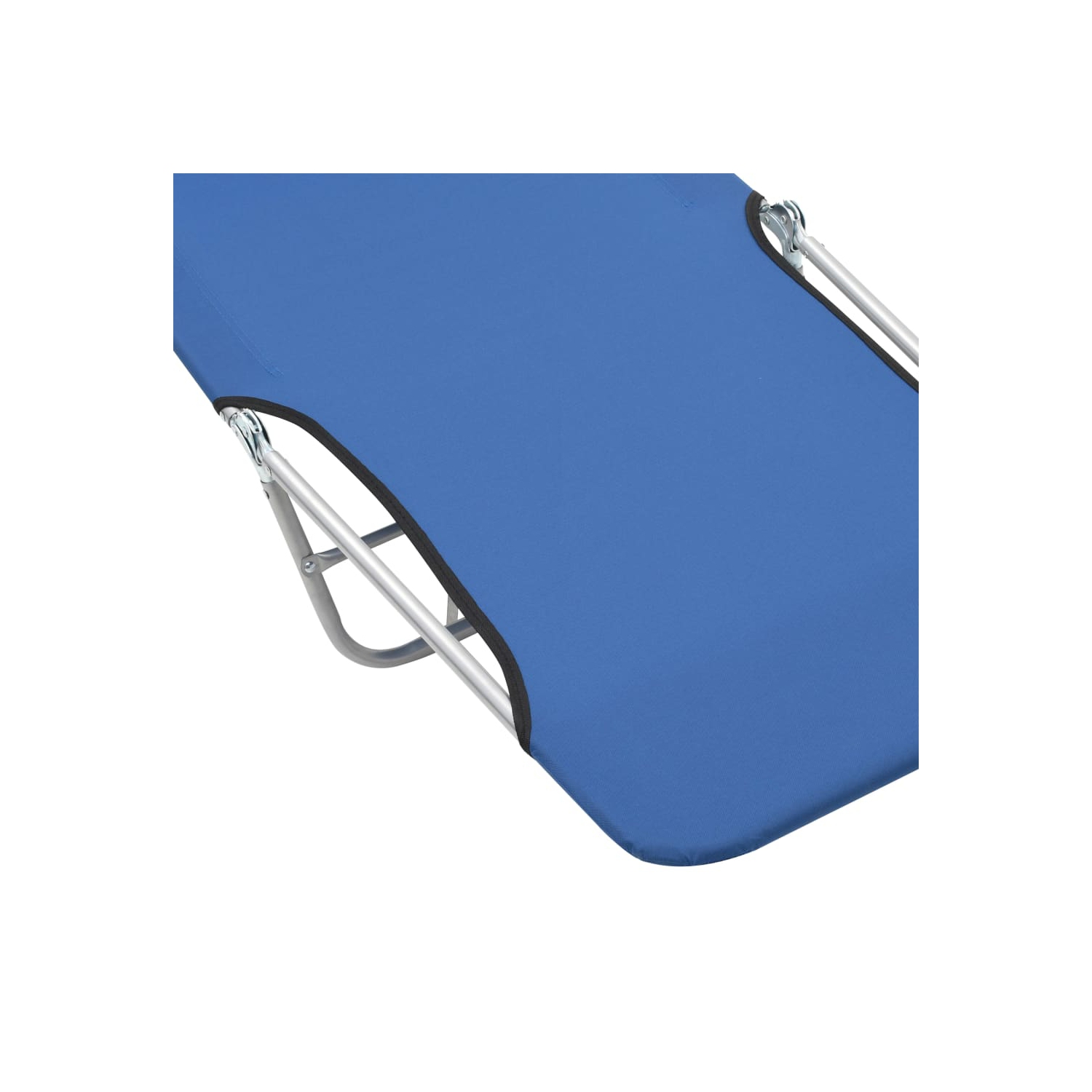 2 chaises longues pliantes vidaXL acier et tissu bleu