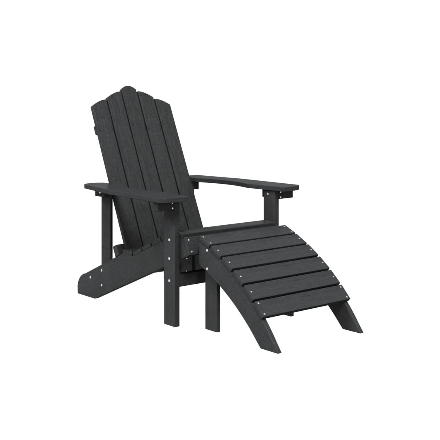 Fauteuil Adirondack de jardin vidaXL avec repose-pieds en PEHD Anthracite
