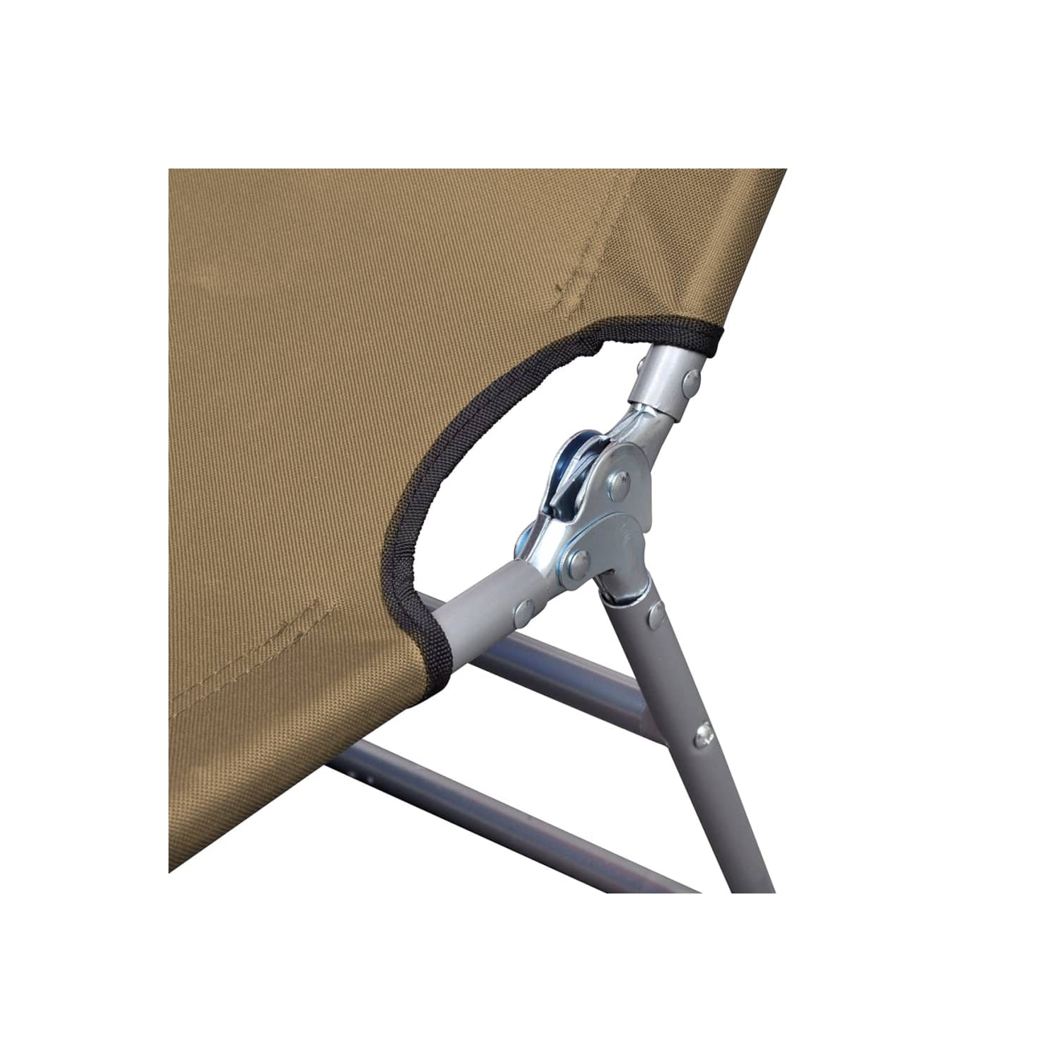 vidaXL Foldable Sunlounger with Head Cushion Adjustable Backrest Taupe